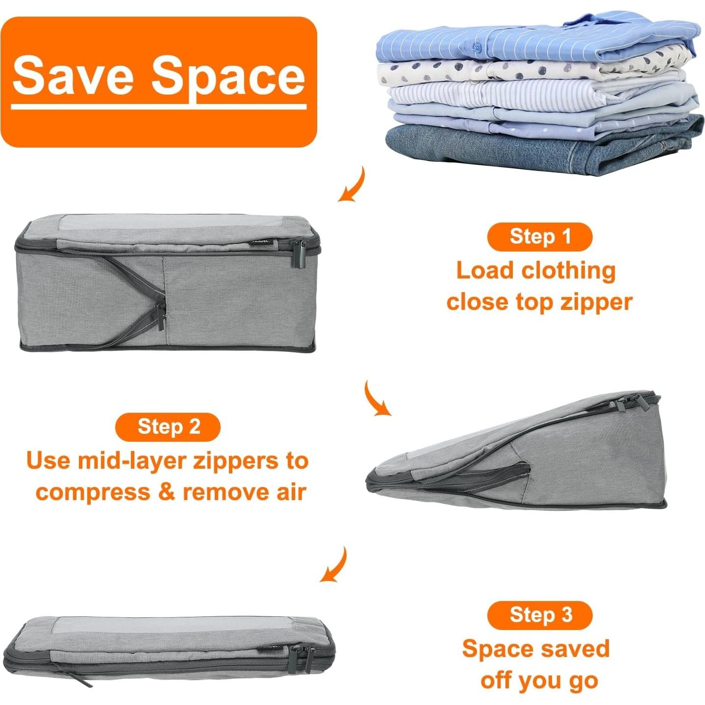 Cubo de Compresión HARFINGTON 26x23x13cm Gris Organizador