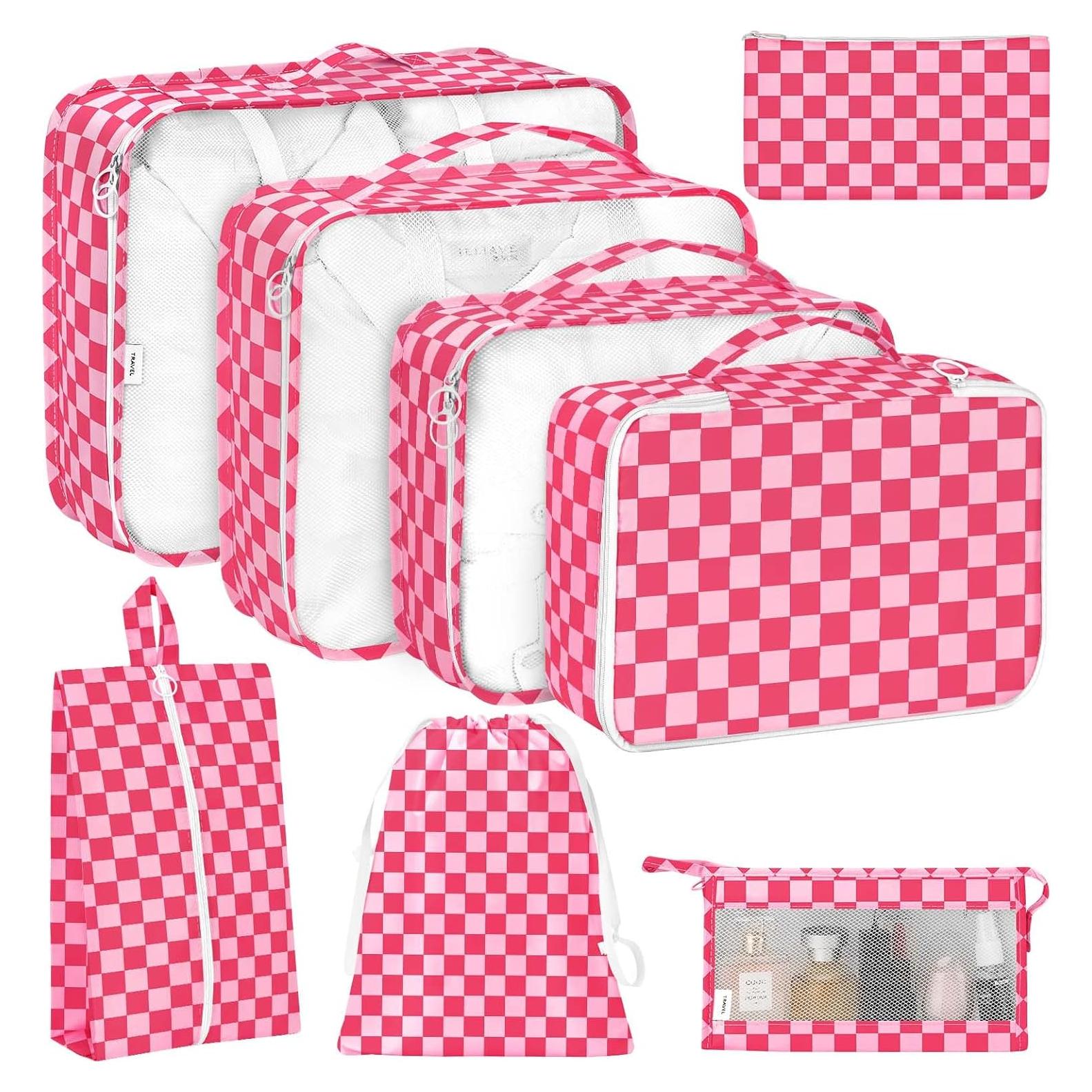 KPX Set de 8 Cubos de Empaque Rosa para Viaje