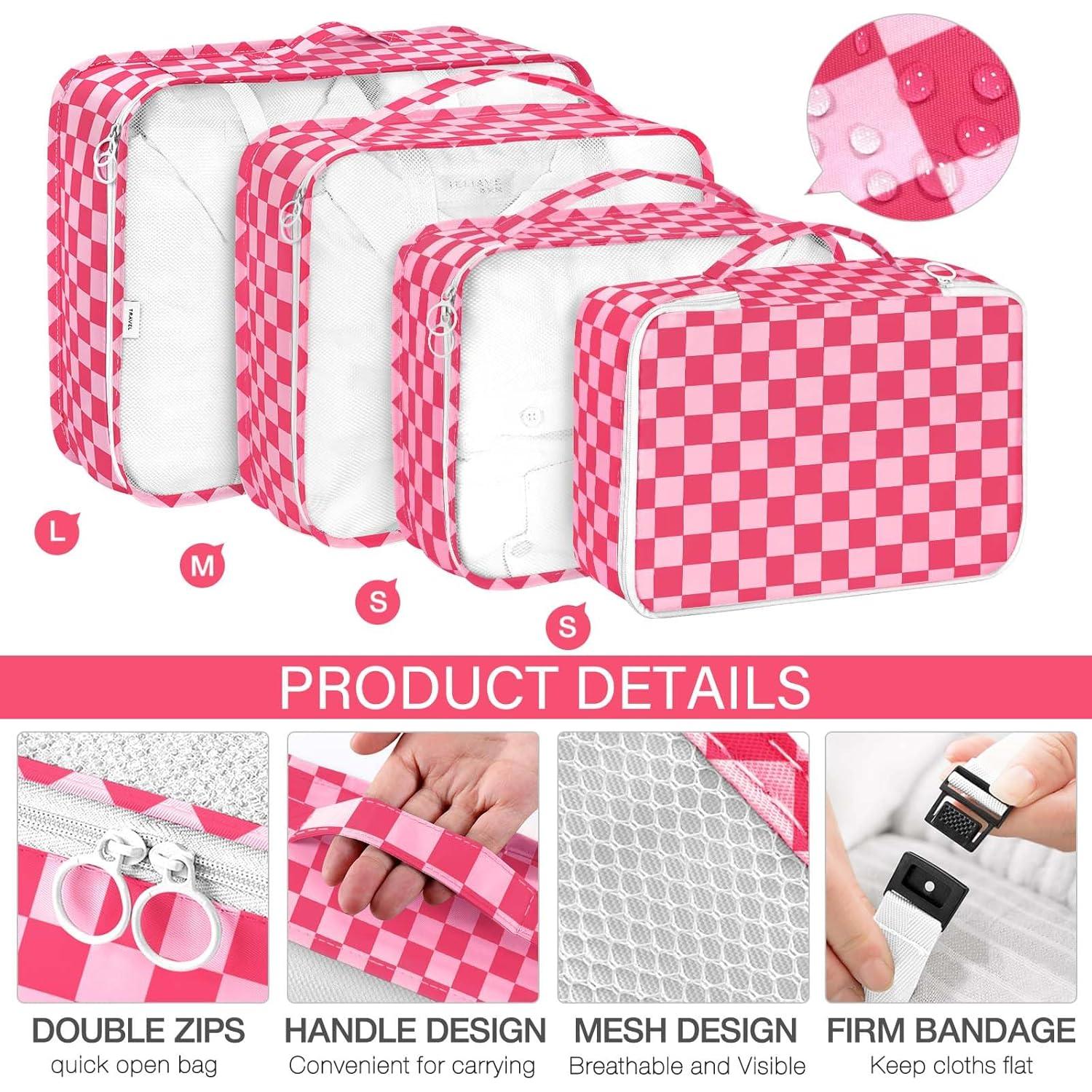 KPX Set de 8 Cubos de Empaque Rosa para Viaje