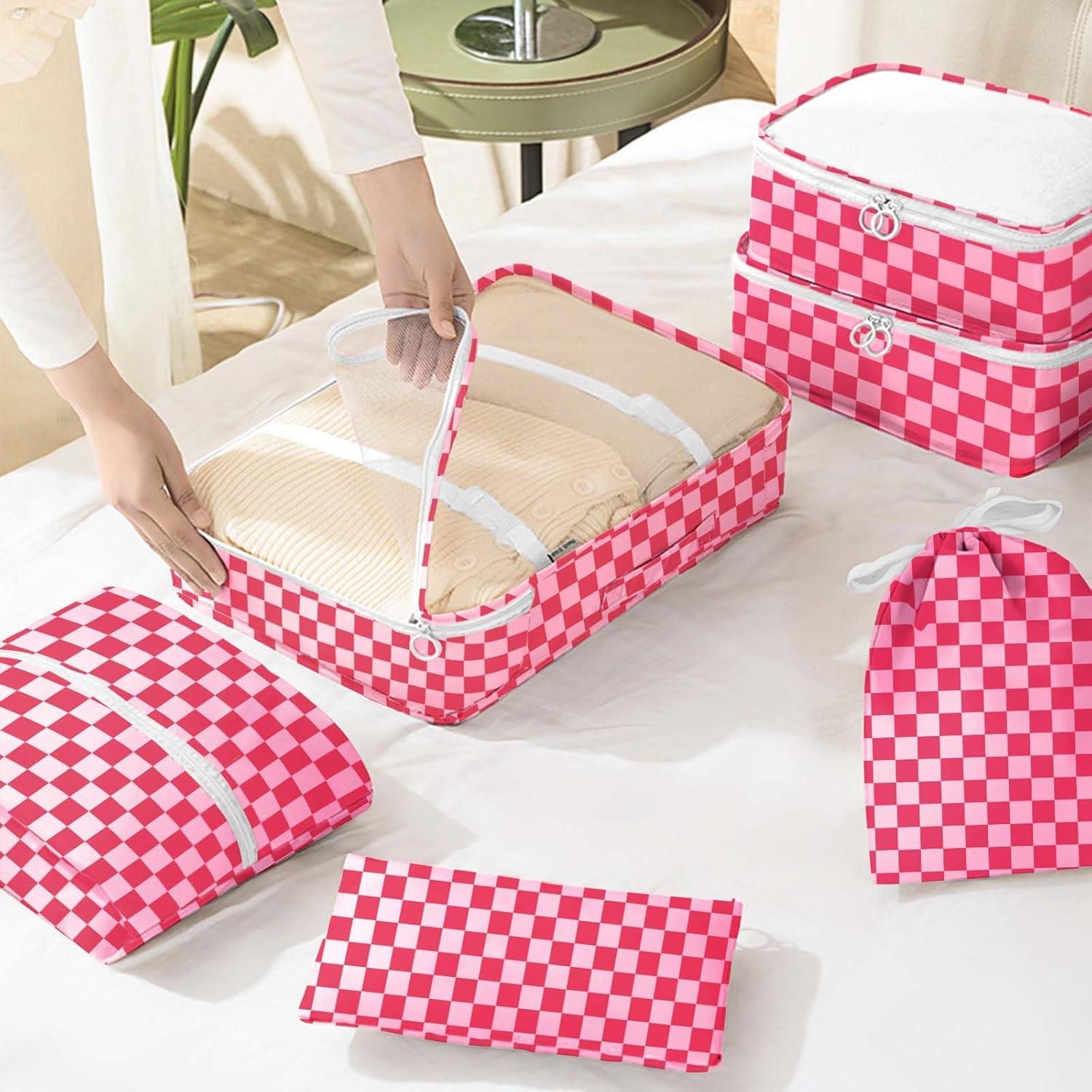 KPX Set de 8 Cubos de Empaque Rosa para Viaje