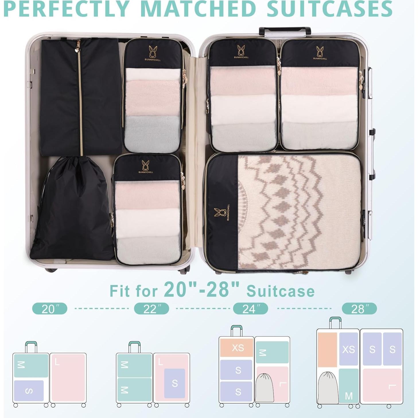 Cubos de Compresión Expandibles Bunnychill 6 Set Negro