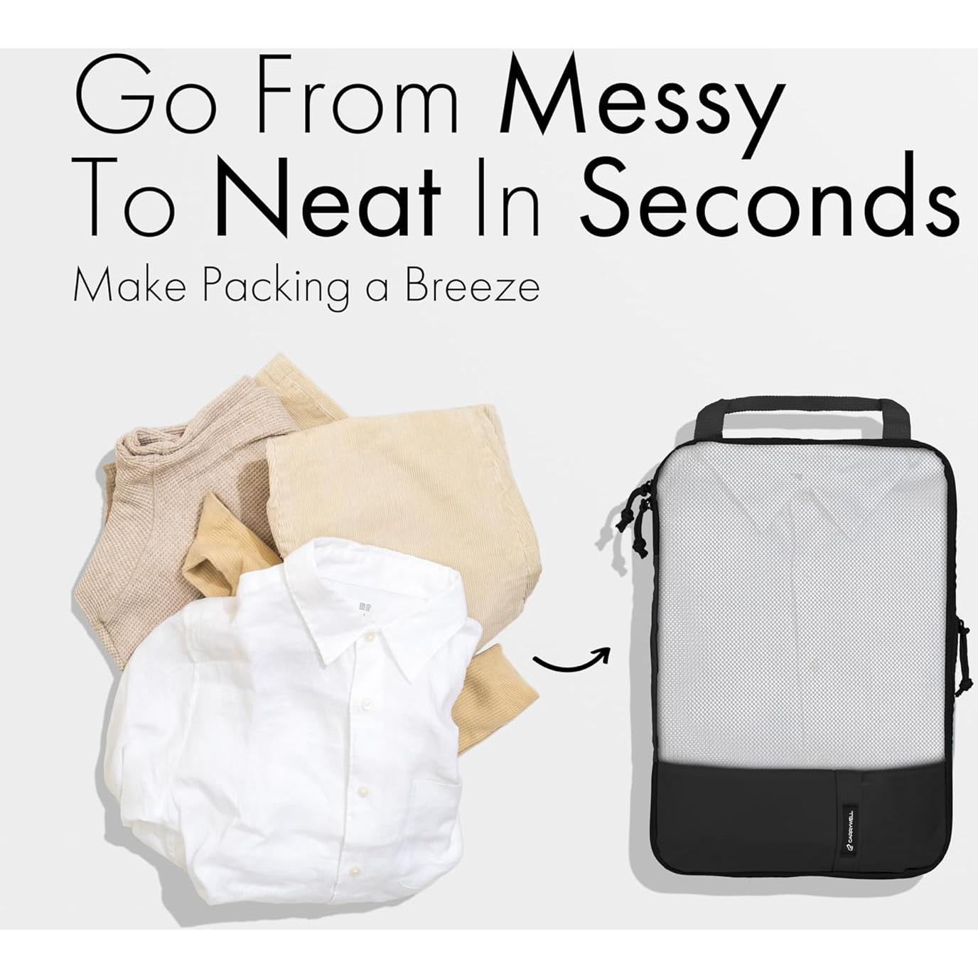 Cubos de Compresión Carrywell Set de 6 Negro Livianos