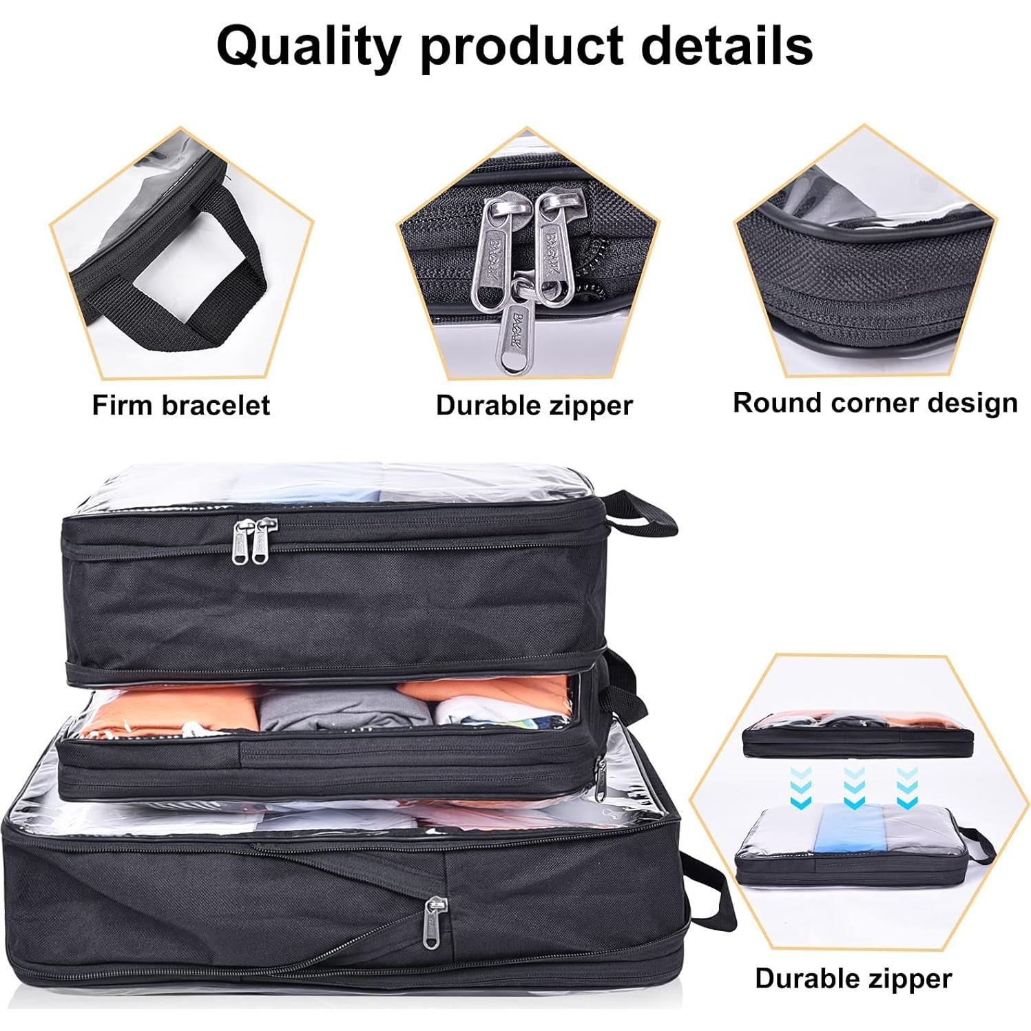 Cubos de Compresión Transparentes BAGAIL 4 Set 38x28 cm