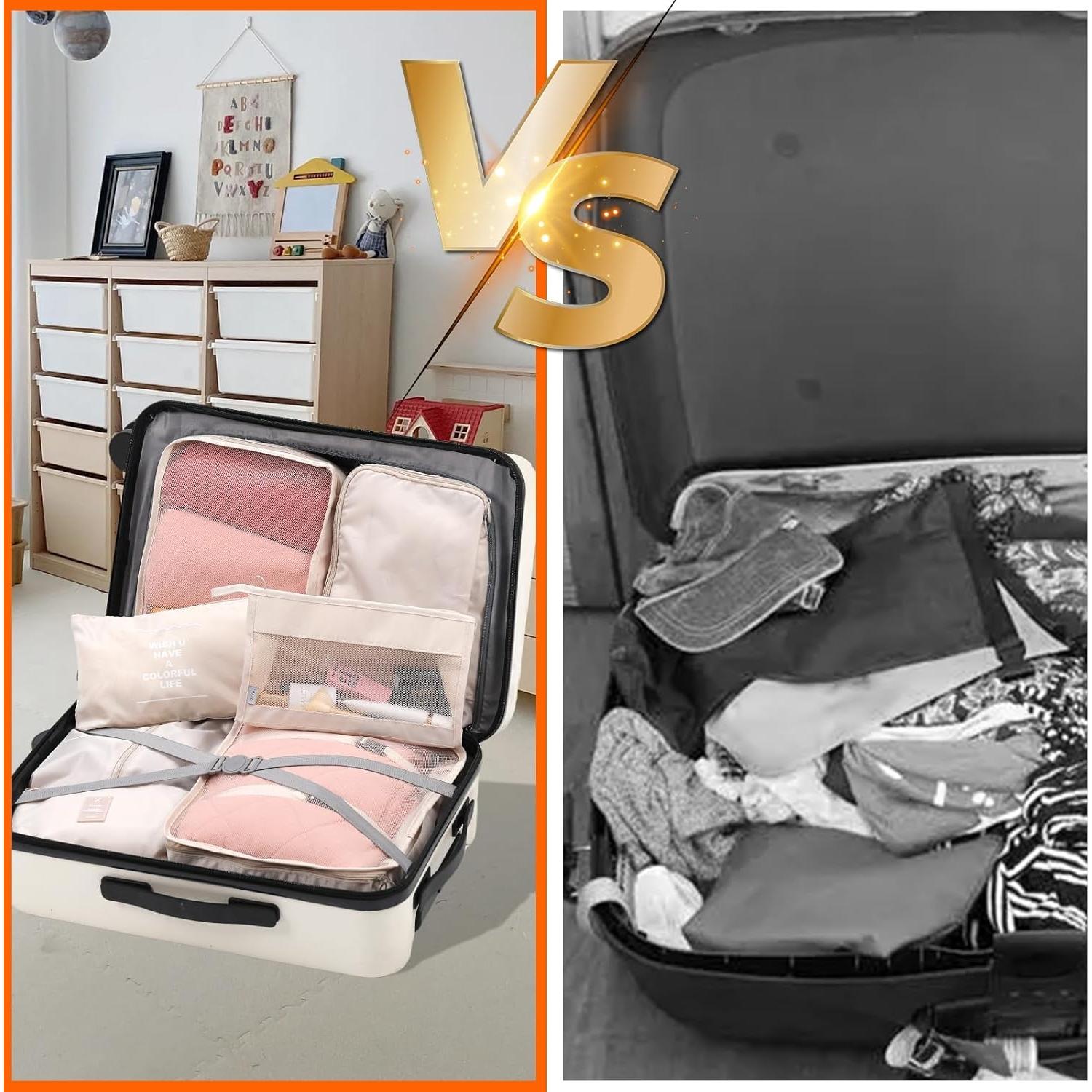 Bolsas Organizadoras de Equipaje Aovdy 9 Piezas Beige