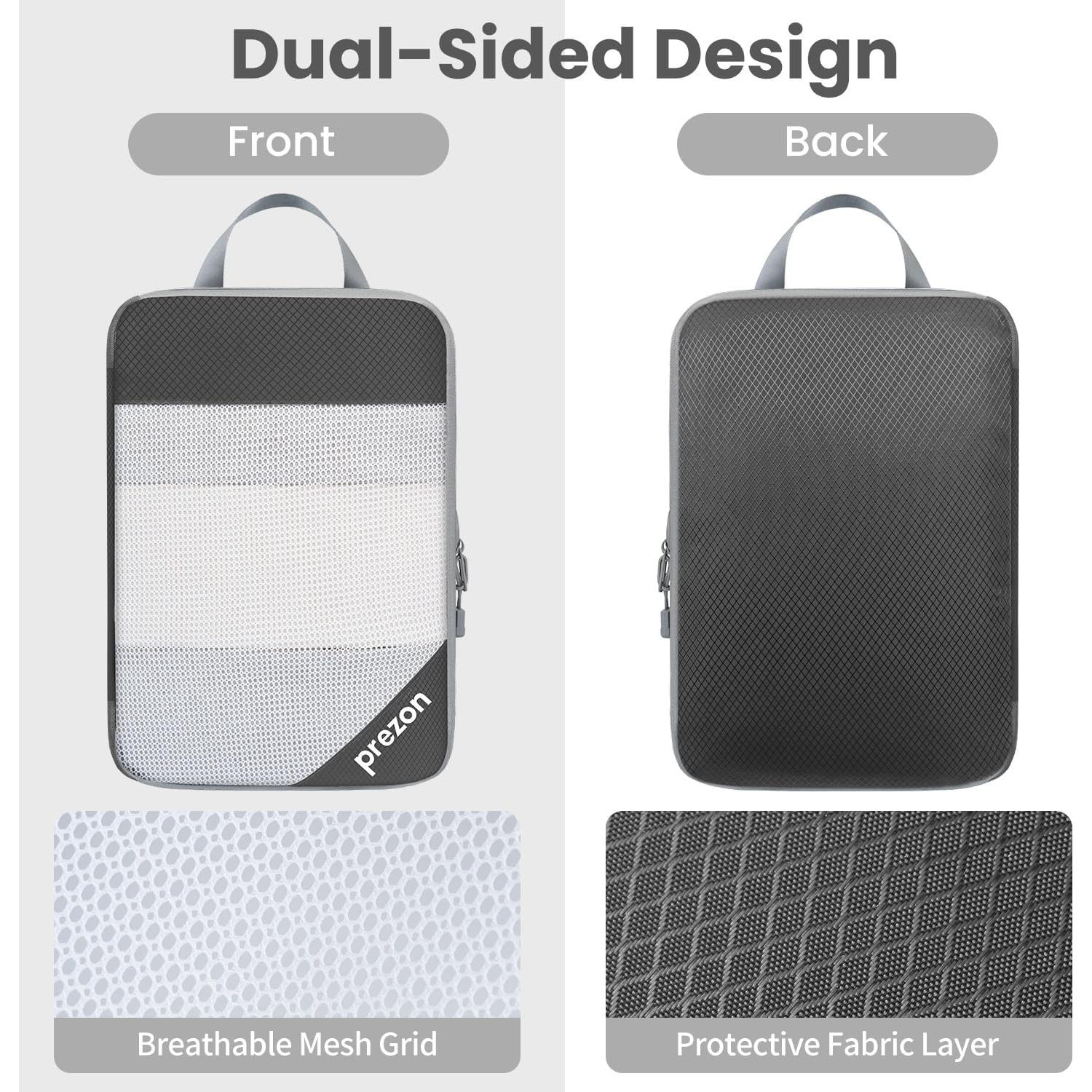 Set de 6 Cubos de Compresión EO-UP para Viajes - Gris