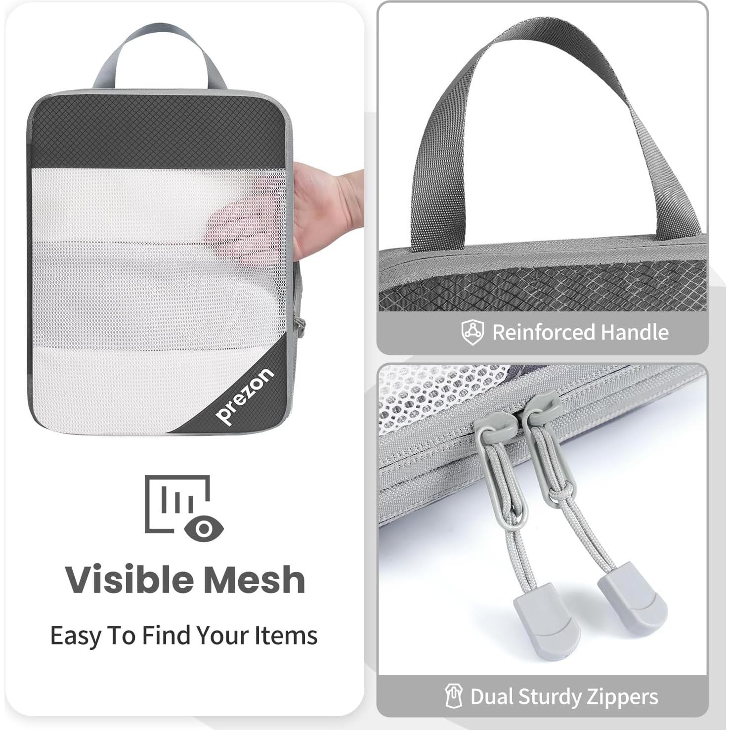 Set de 6 Cubos de Compresión EO-UP para Viajes - Gris