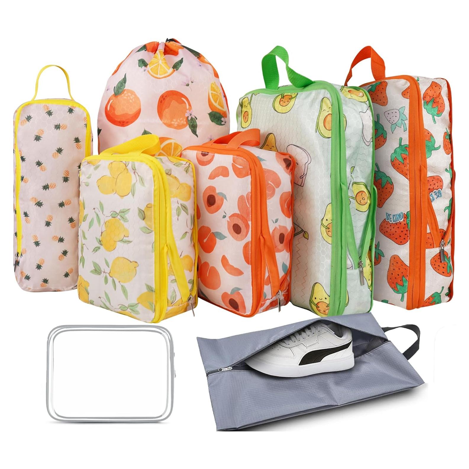 Juego de 8 Cubos de Compresión Hitanfe para Viaje Naranja