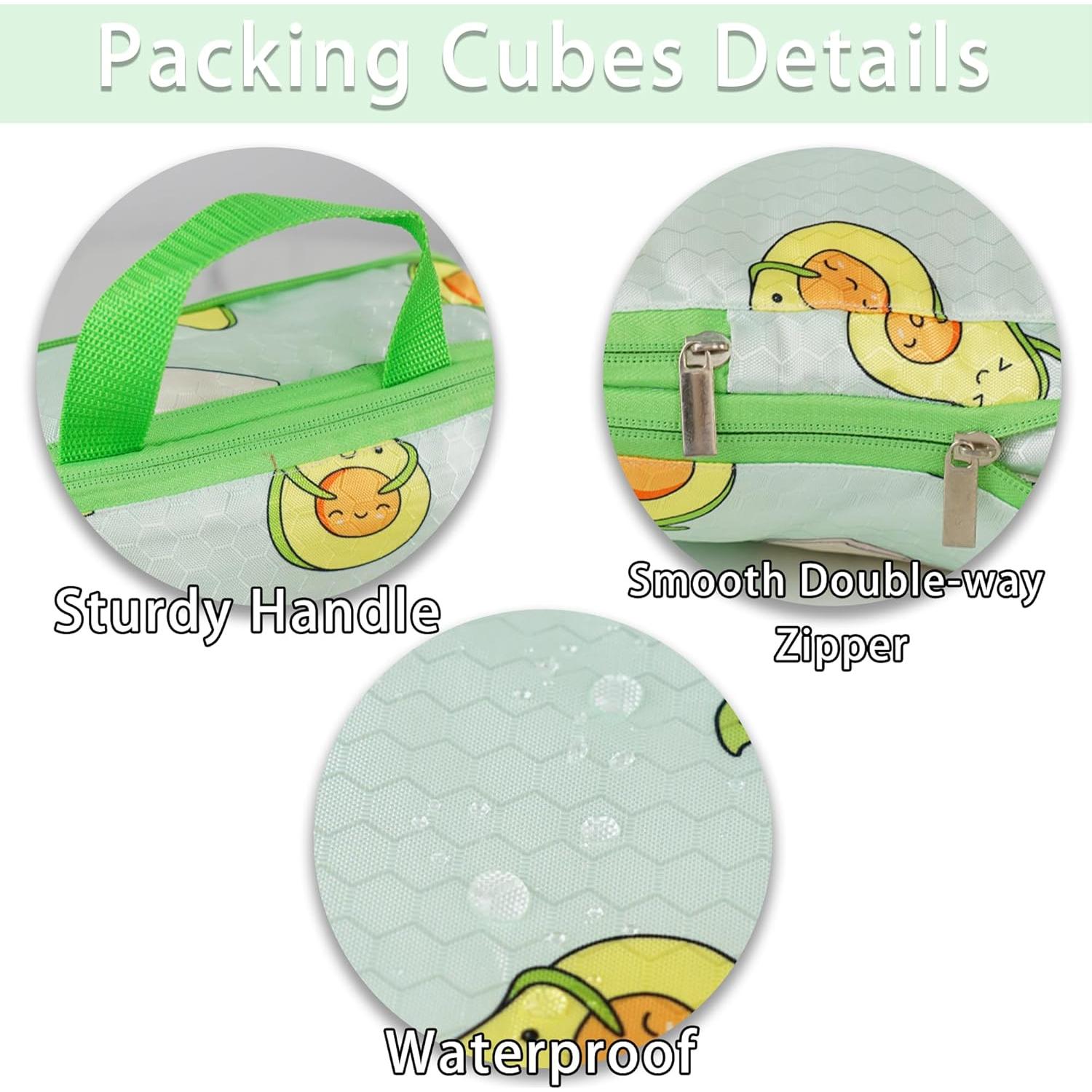 Juego de 8 Cubos de Compresión Hitanfe para Viaje Naranja