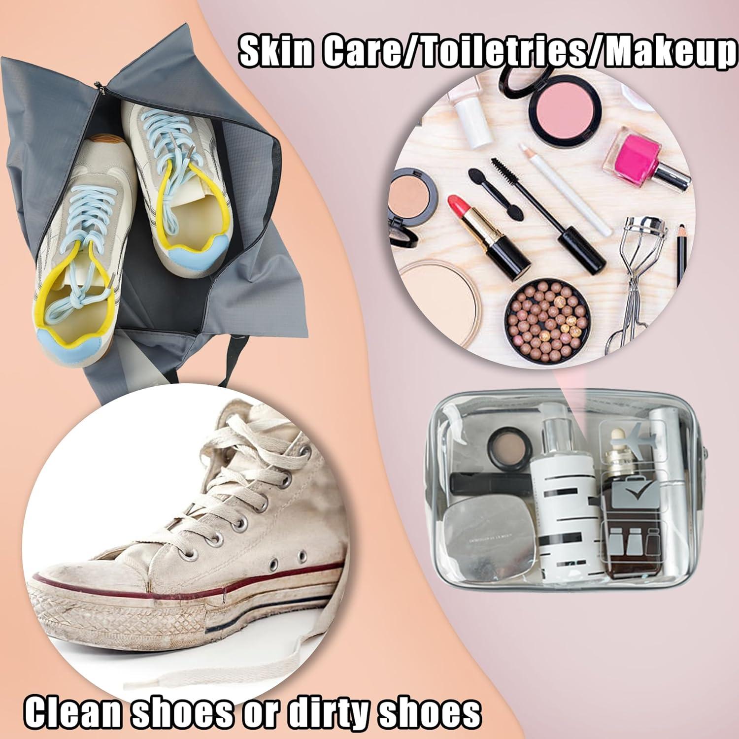 Juego de 8 Cubos de Compresión Hitanfe para Viaje Naranja