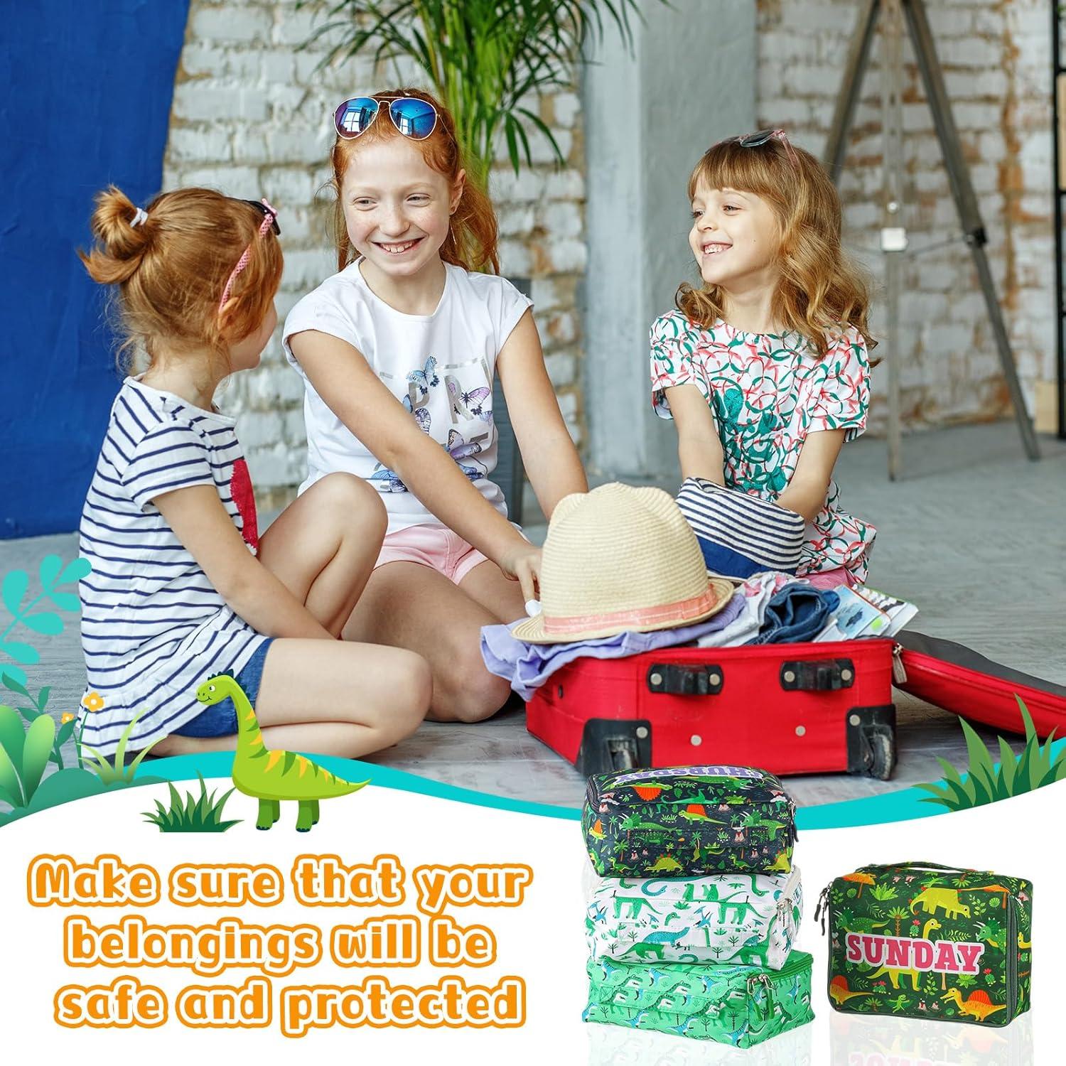 Cubos de Empaque para Viaje Niños Paterr 7 Pcs Dinosaurio