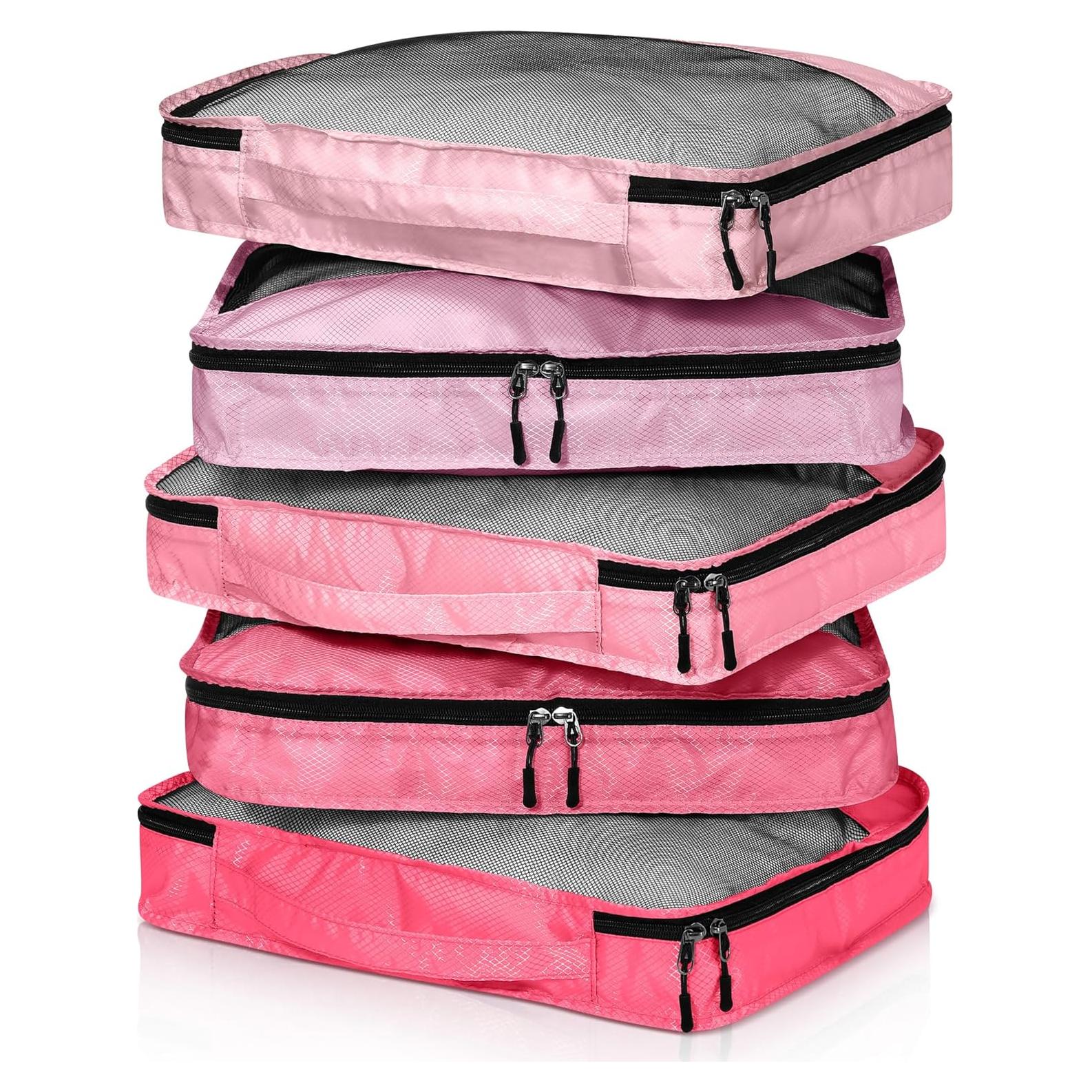 5 Cubos de Empaque Bulyoou Rosa para Maleta L