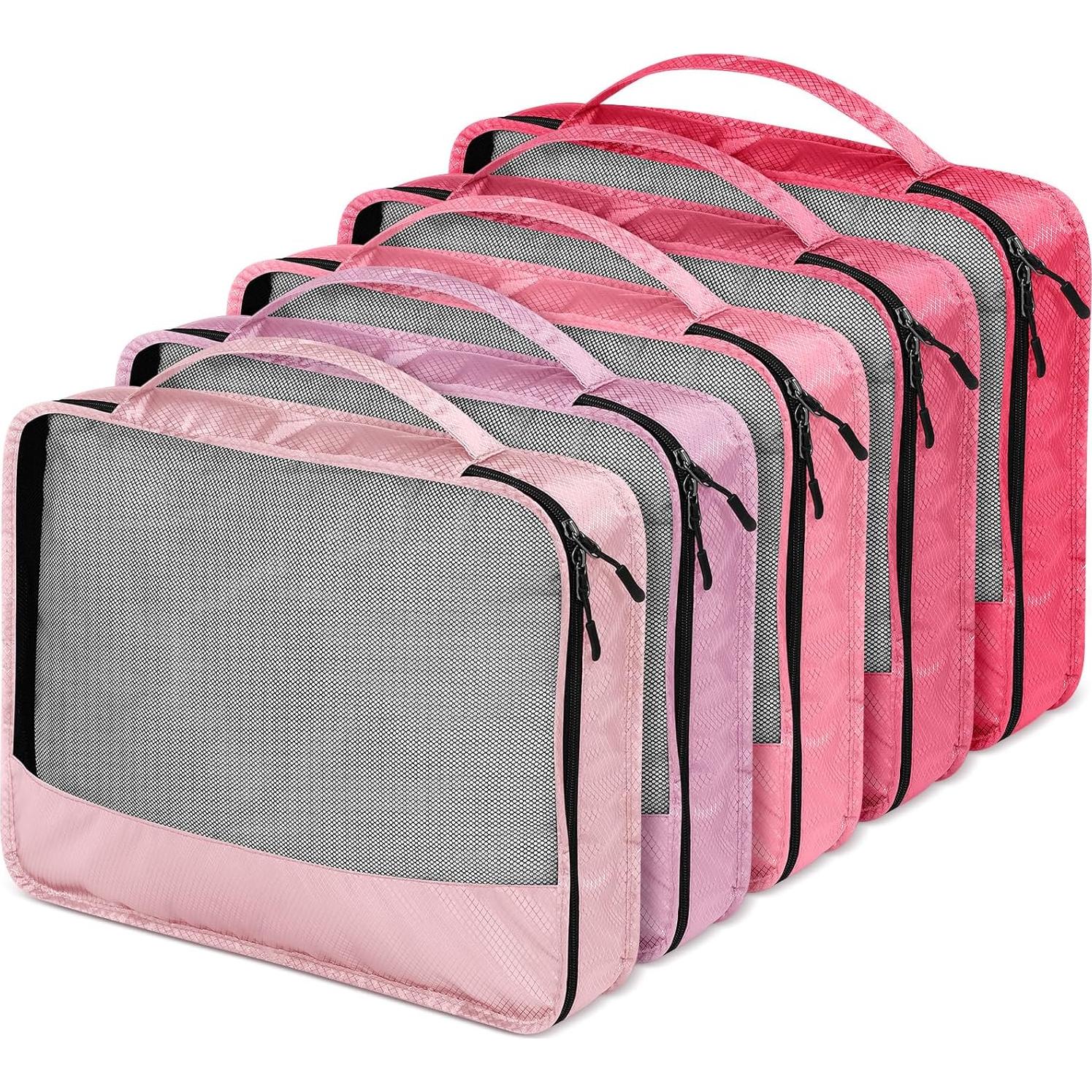 5 Cubos de Empaque Bulyoou Rosa para Maleta L