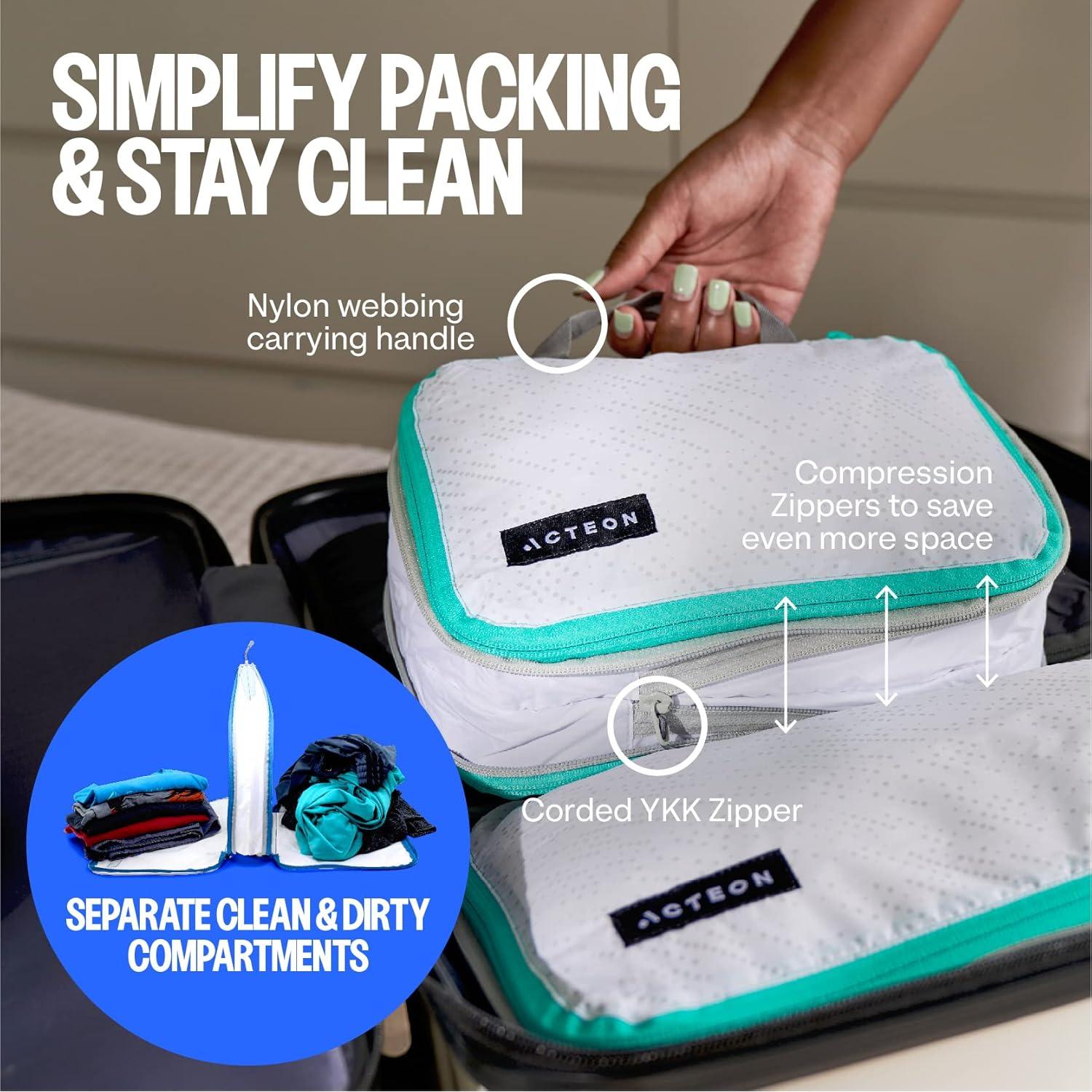 Cubos de Empaque Acteon - 2 Piezas para Ropa y Maquillaje