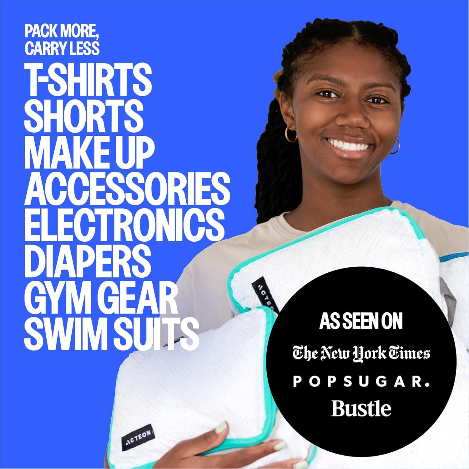 Cubos de Empaque Acteon - 2 Piezas para Ropa y Maquillaje