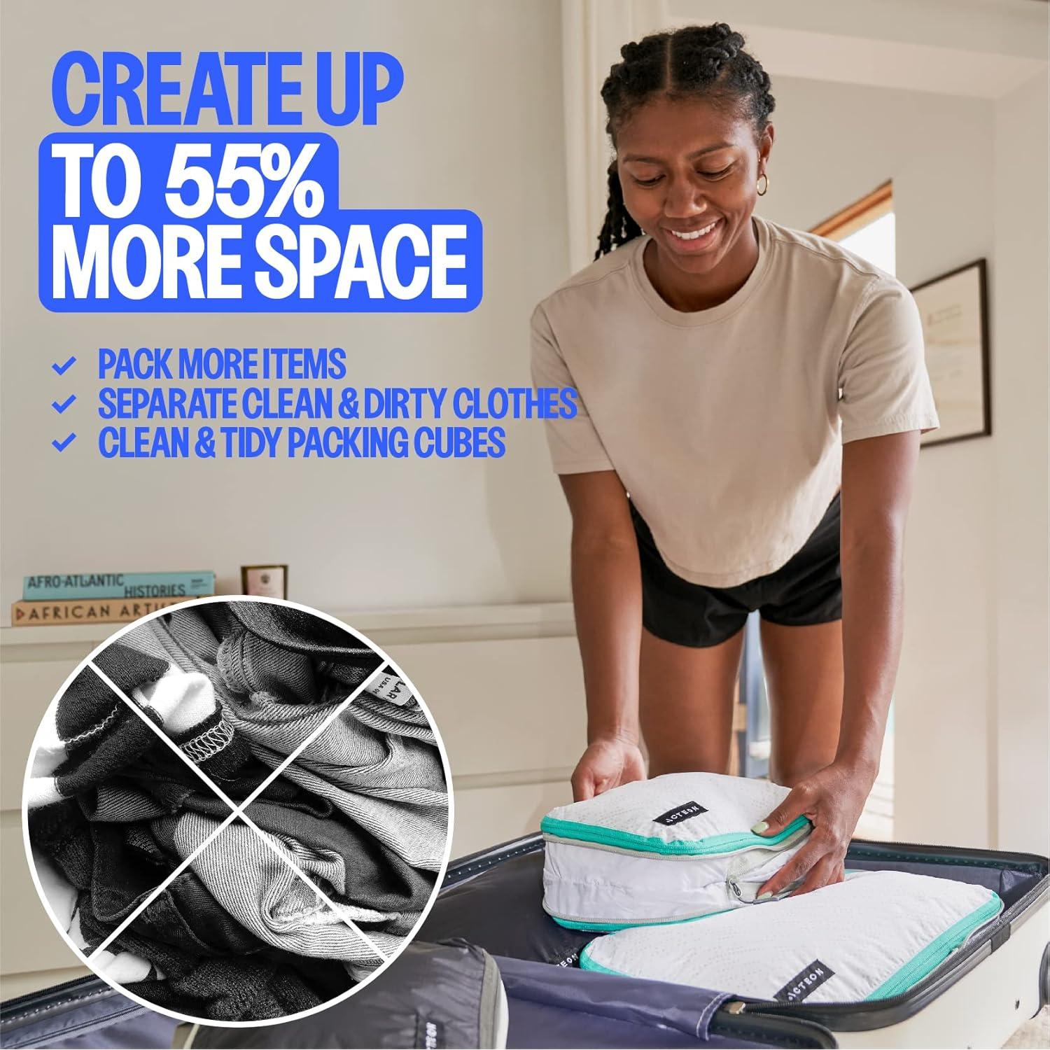 Cubos de Empaque Acteon - 2 Piezas para Ropa y Maquillaje