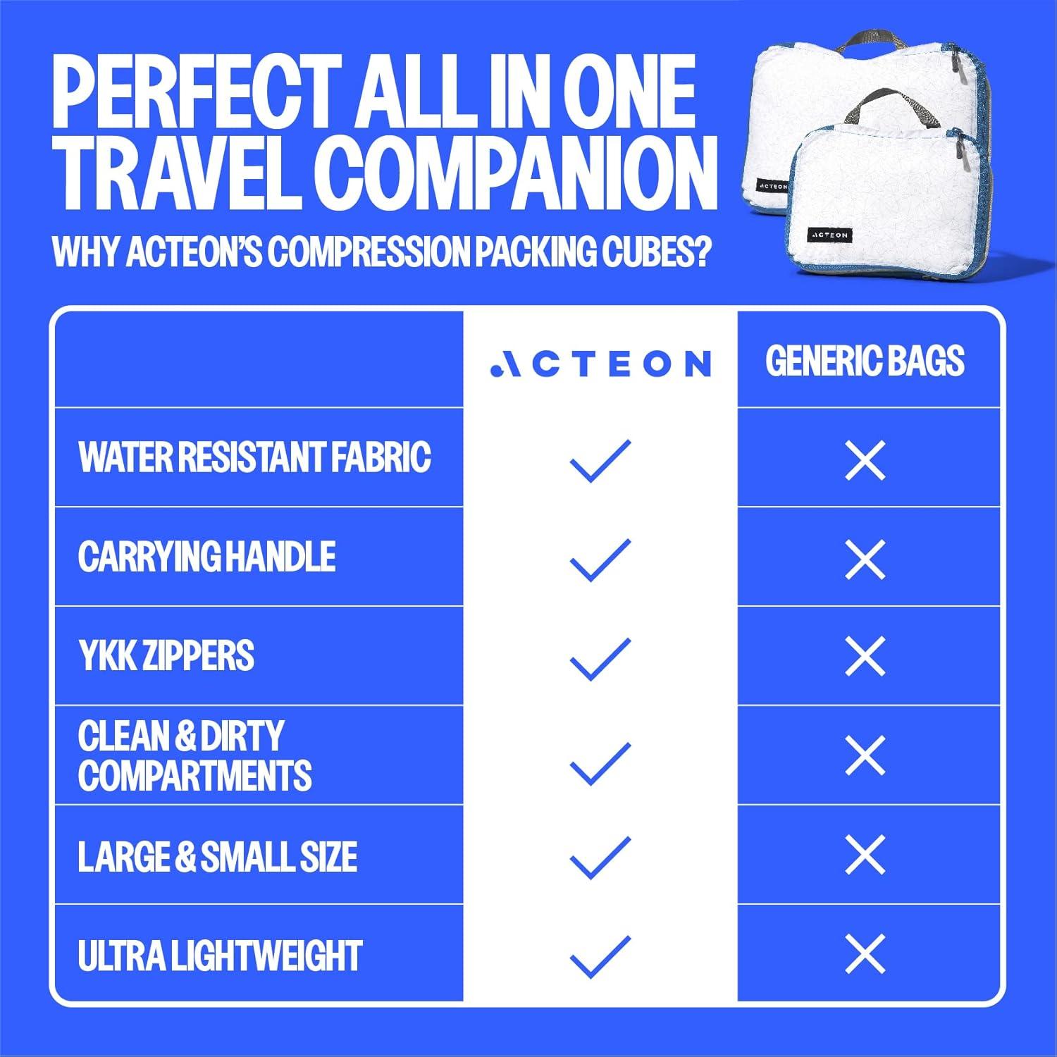 Cubos de Empaque Acteon - 2 Piezas para Ropa y Maquillaje