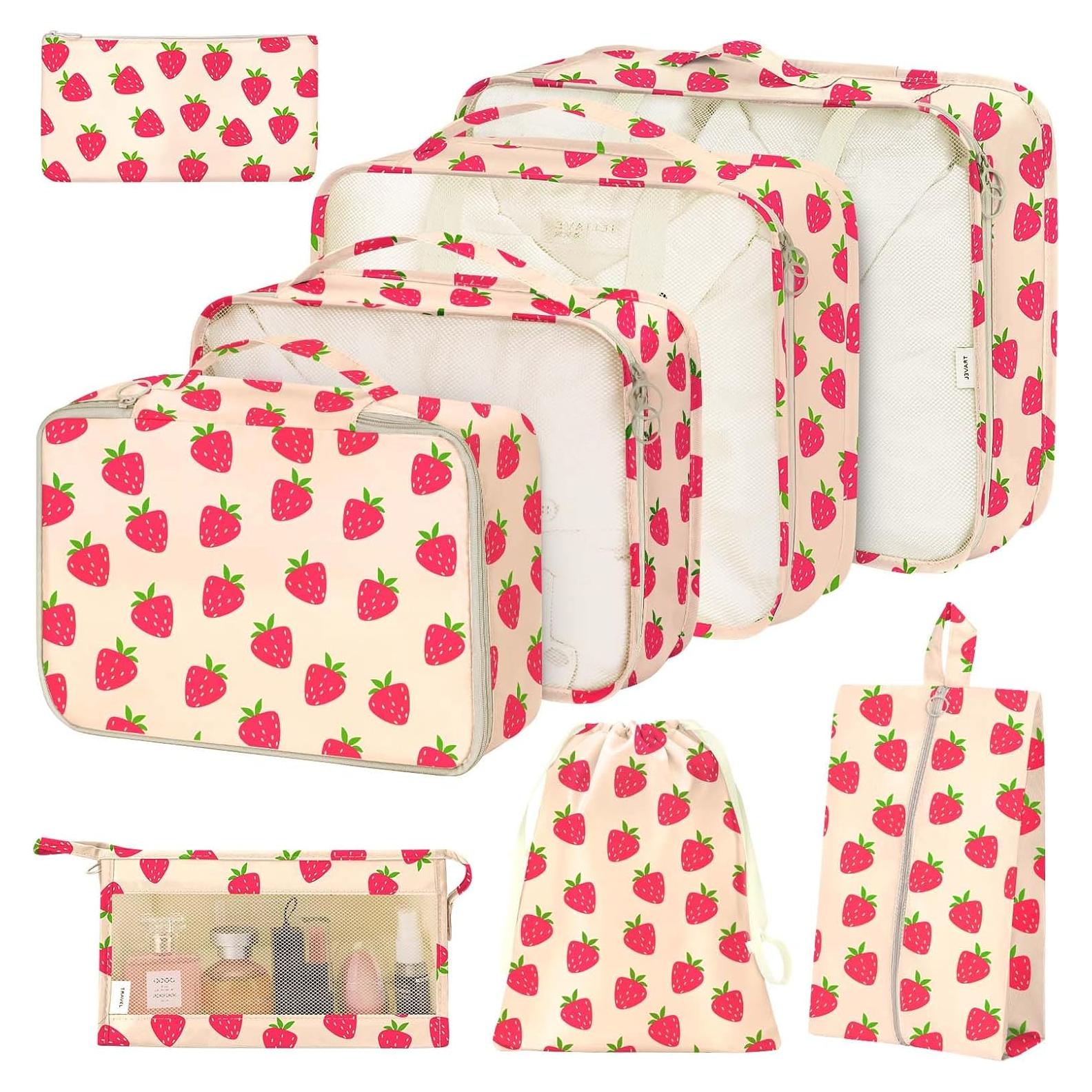 Set de 8 Cubos de Empaque Hatisan para Viaje Fresa