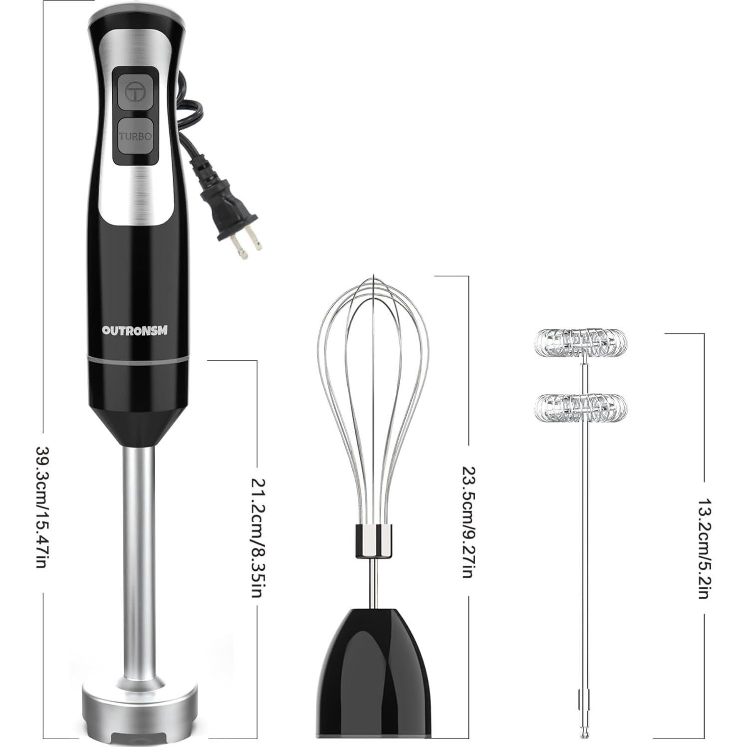 Batidora de Inmersión OUTRONSM 8 Velocidades Negra