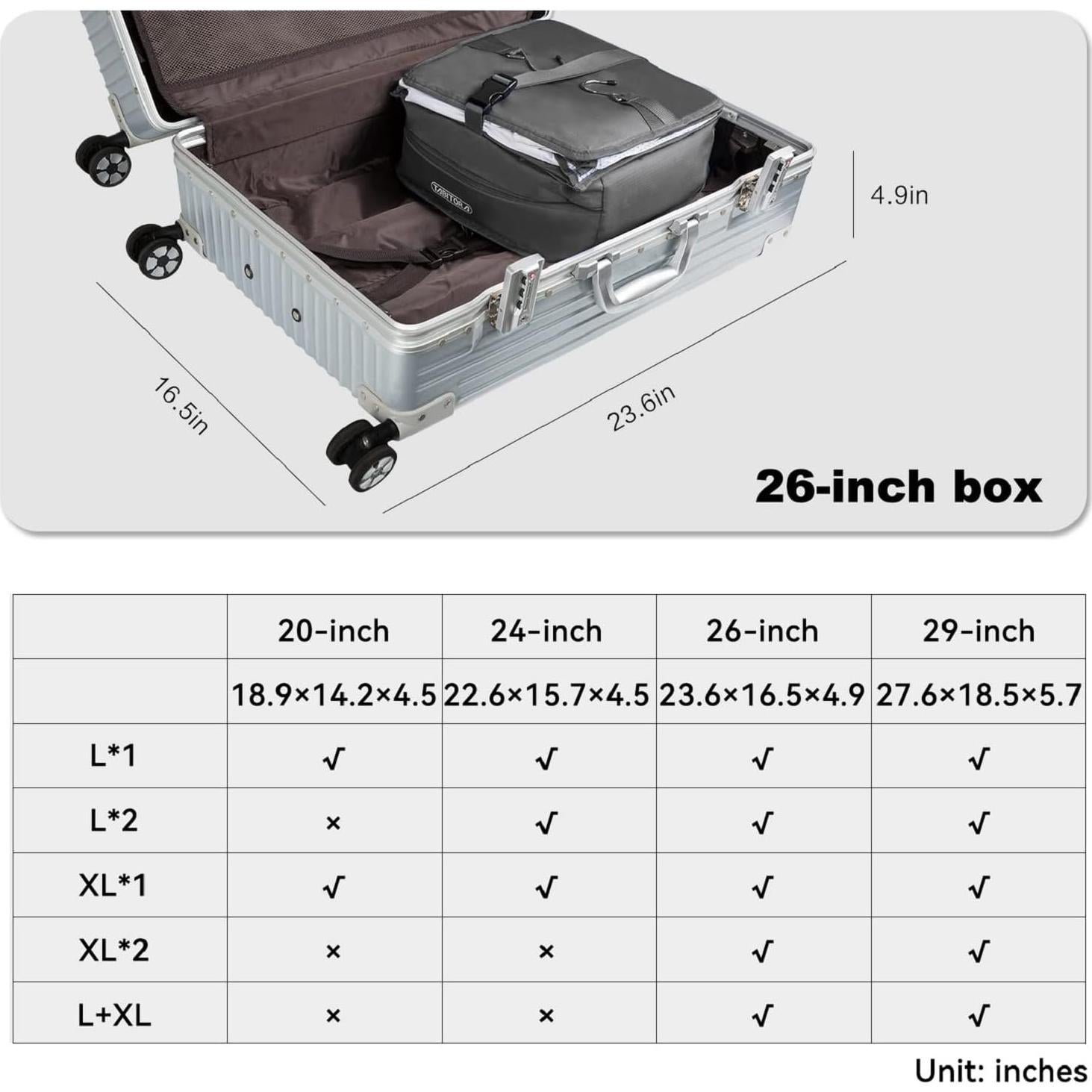 Bolsa de Estante de Viaje Colgante TABITORA Gris L 60cm