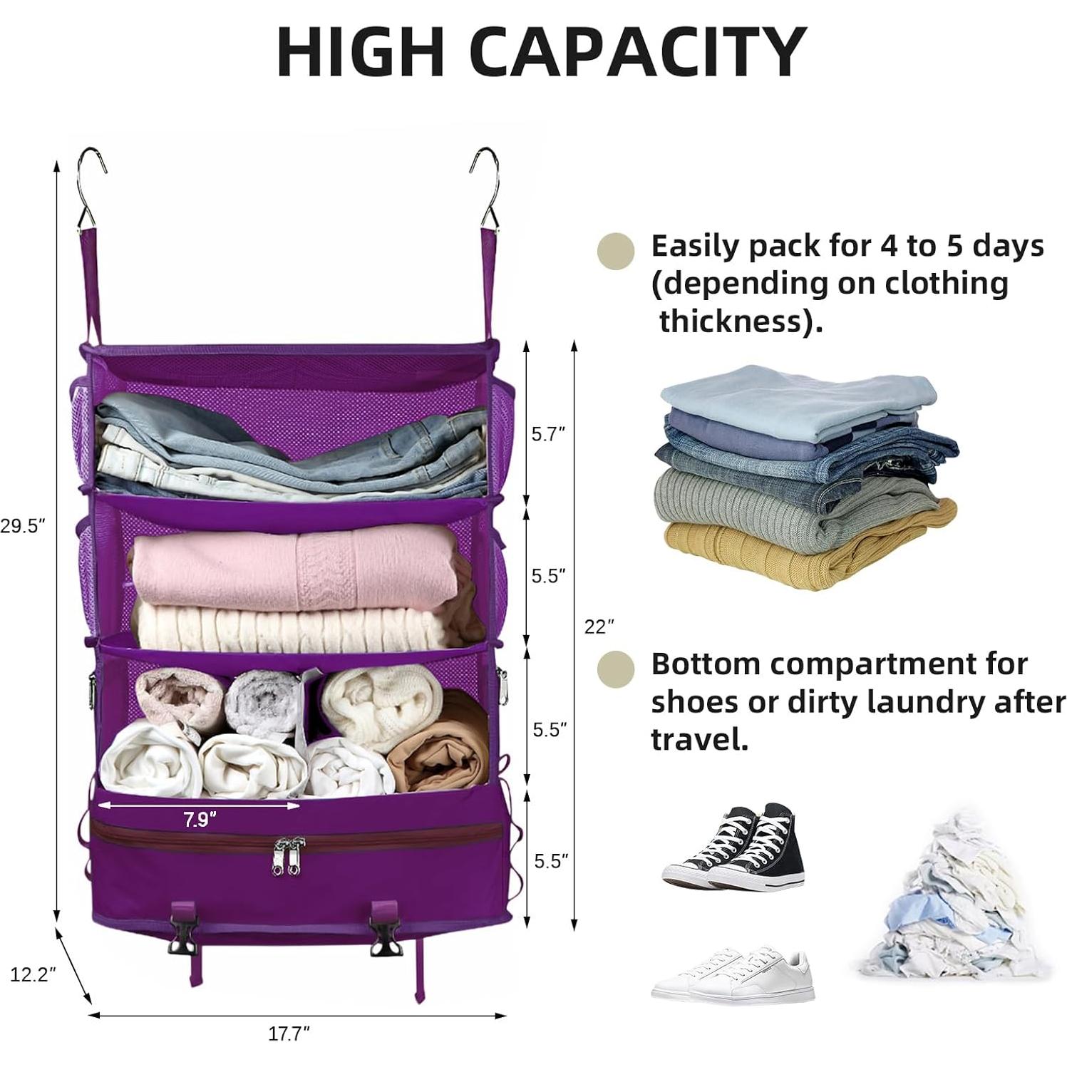 Cubo de Empaque Colgante Bukere Extra Grande Púrpura