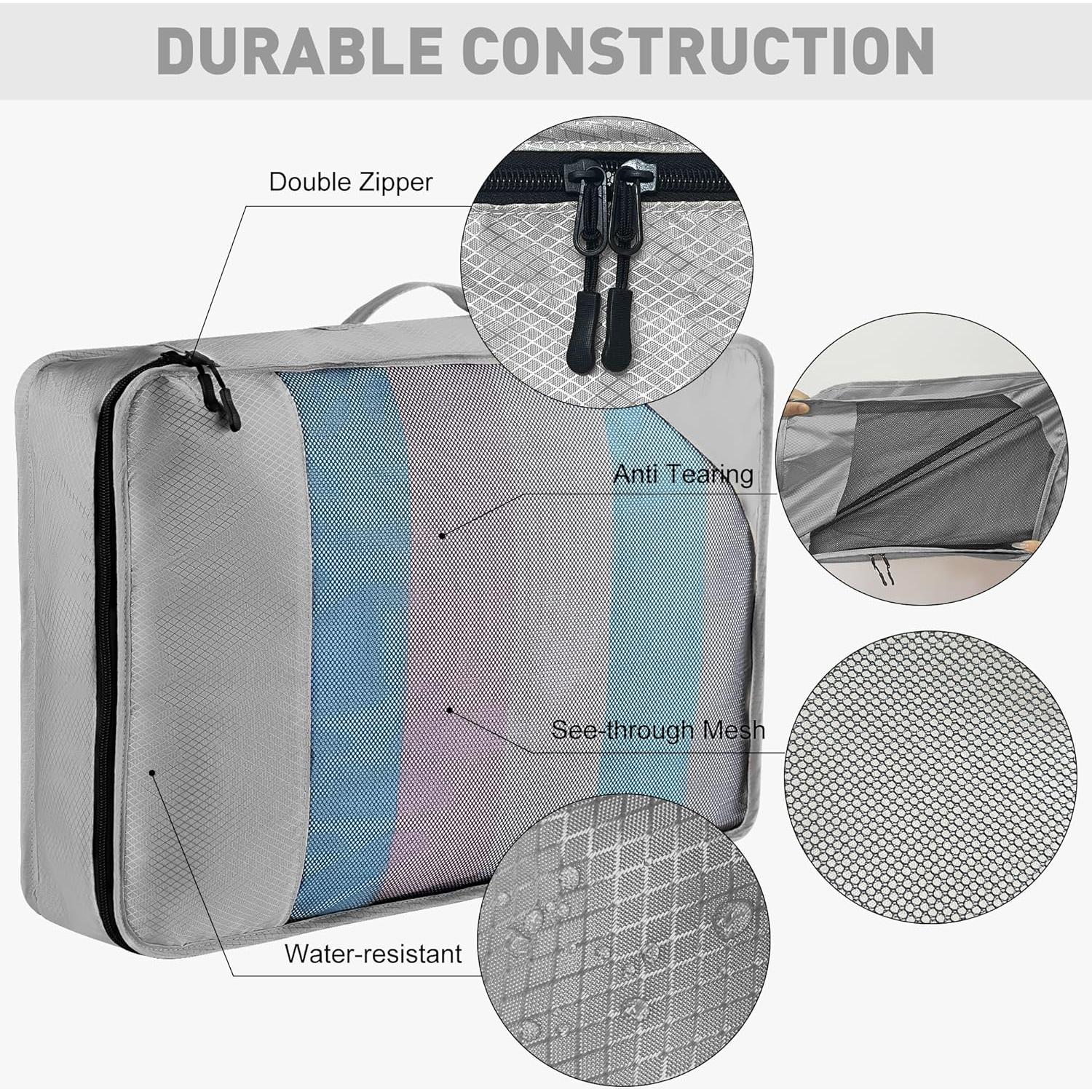 Set de 8 Cubos de Empaque Toncoke para Viaje Gris