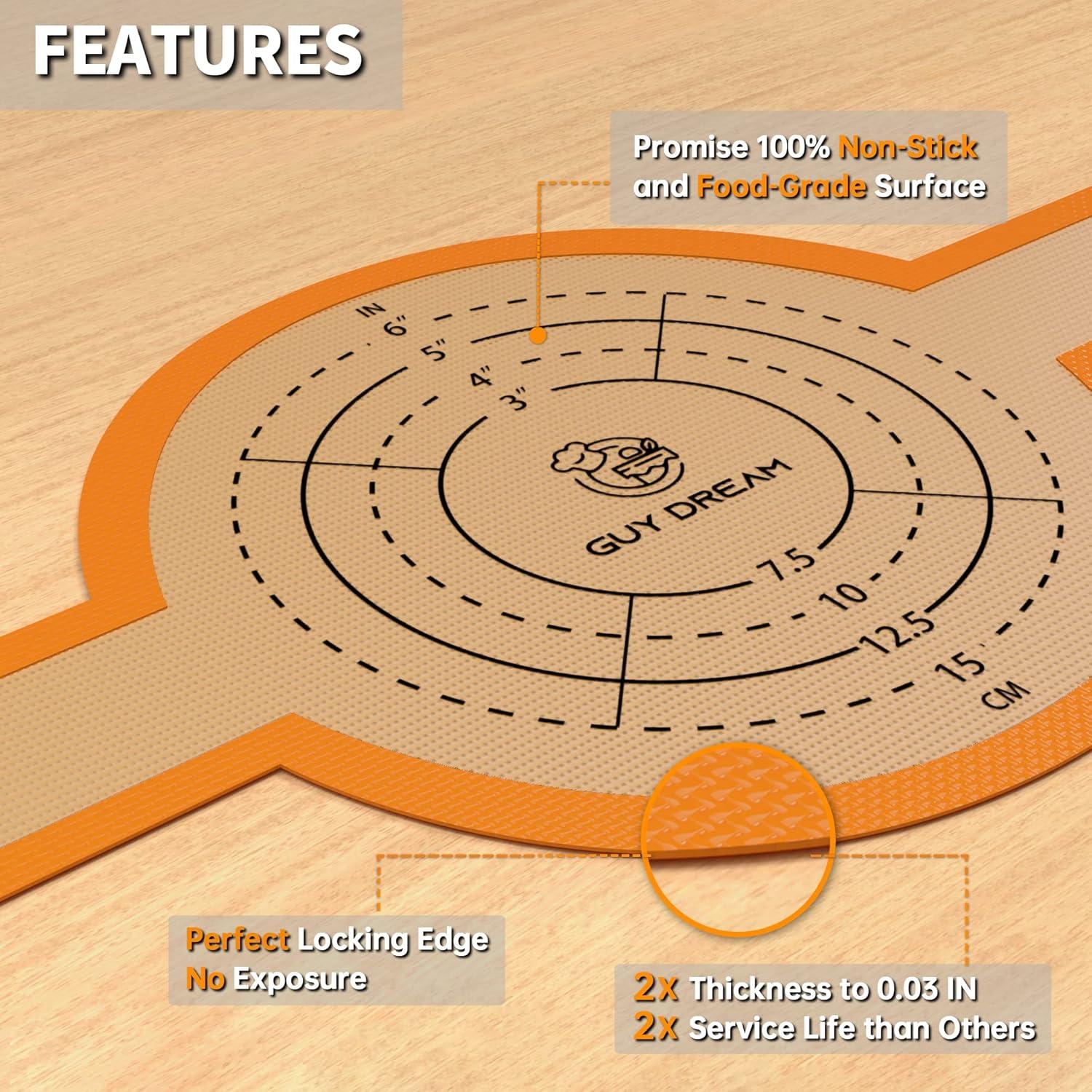 Alfombrilla de Silicona GUY.DRE.MAT para Hornear Pan 21 cm