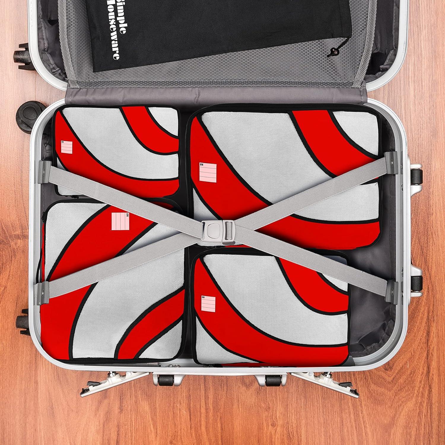 Organizadores de Viaje Simple Houseware 4 Set Rojo