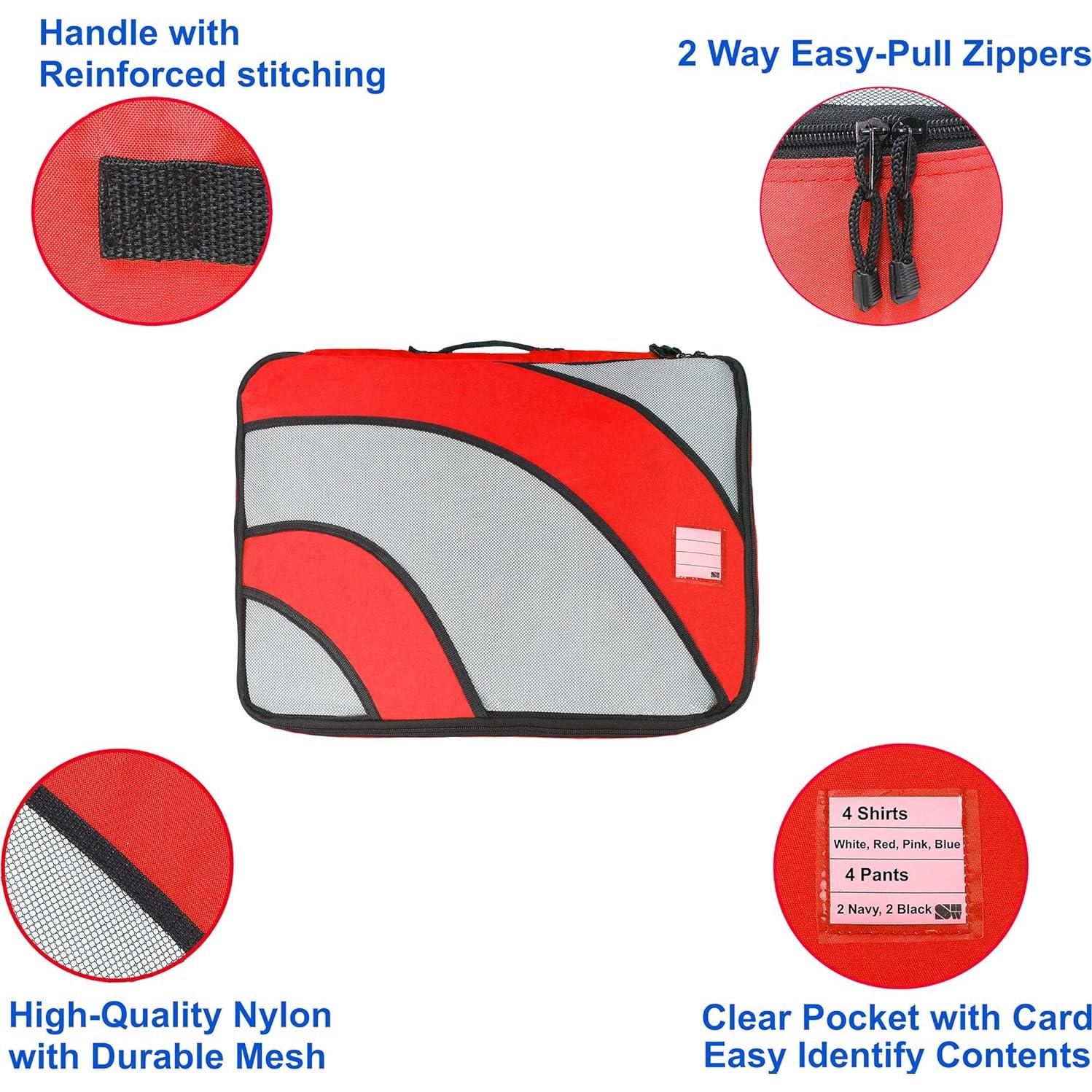 Organizadores de Viaje Simple Houseware 4 Set Rojo