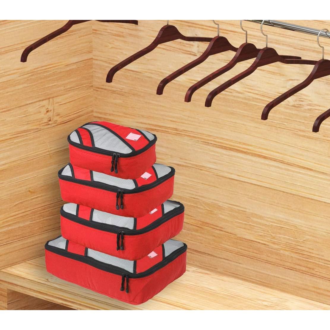 Organizadores de Viaje Simple Houseware 4 Set Rojo