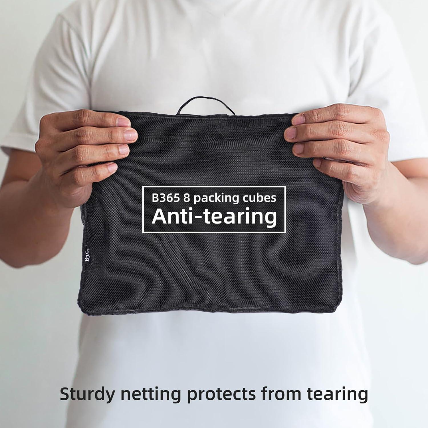 Set de 8 Cubos de Empaque B365 para Viaje - Negro