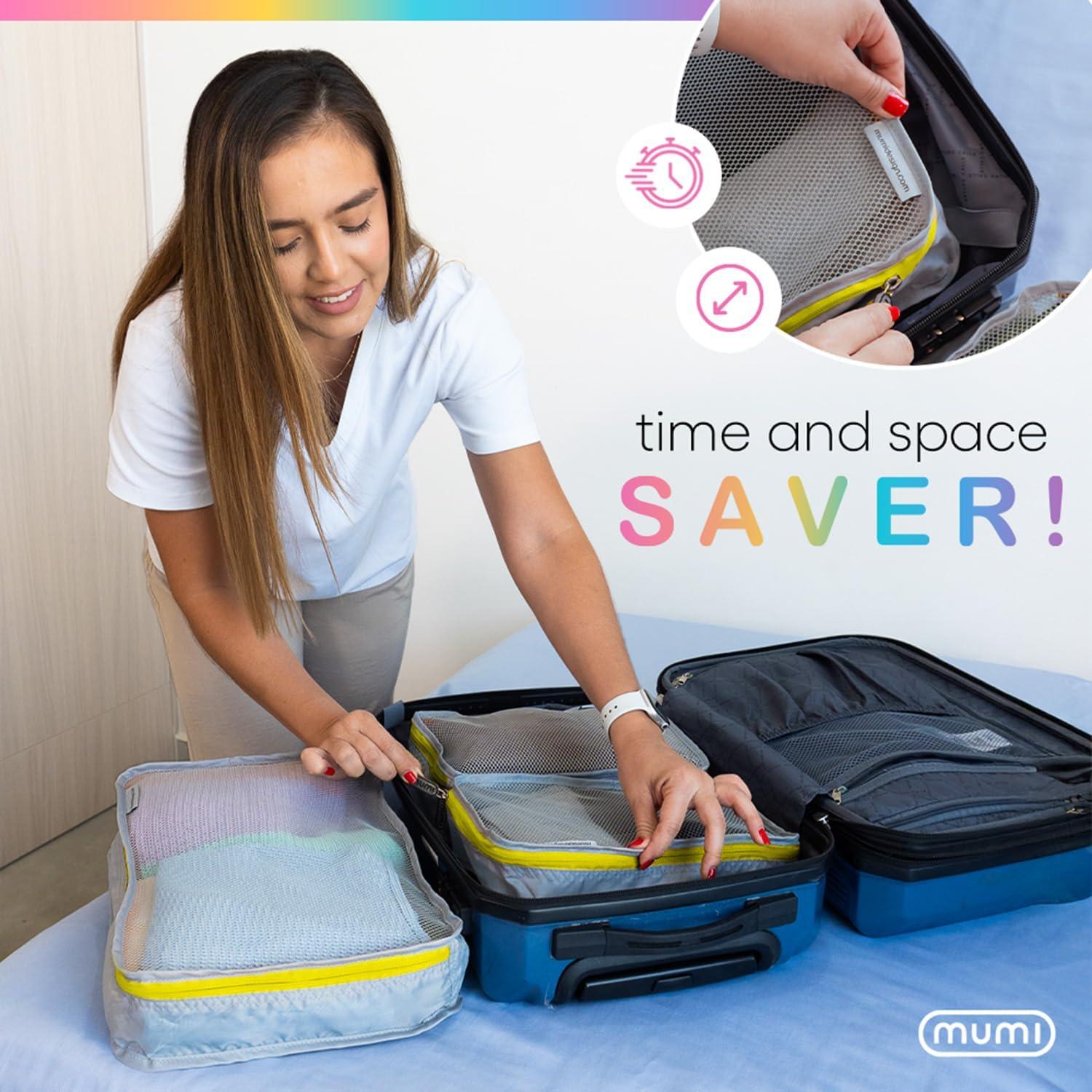 Cubos de Empaque MUMI - Juego de 5 Organizador Viaje Aqua