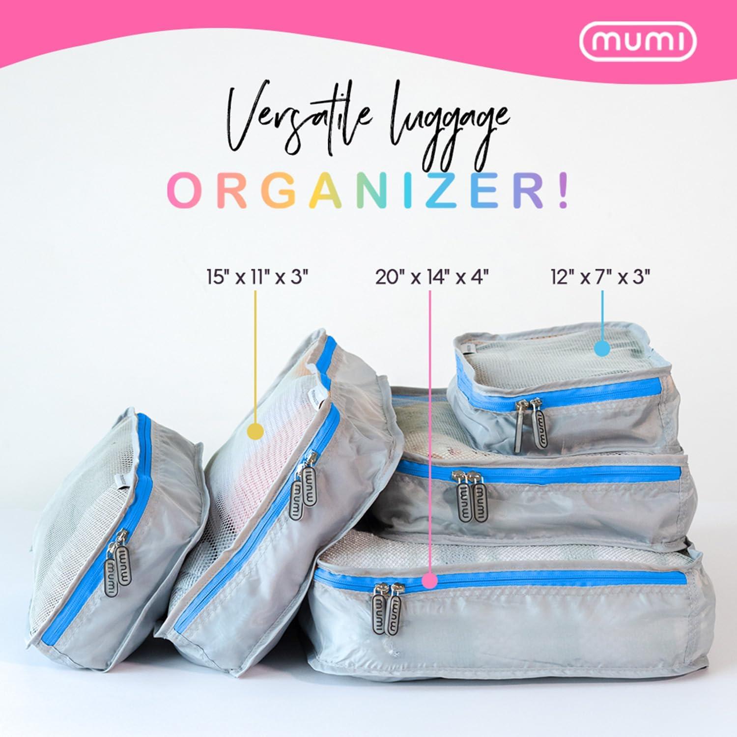 Cubos de Empaque MUMI - Juego de 5 Organizador Viaje Aqua