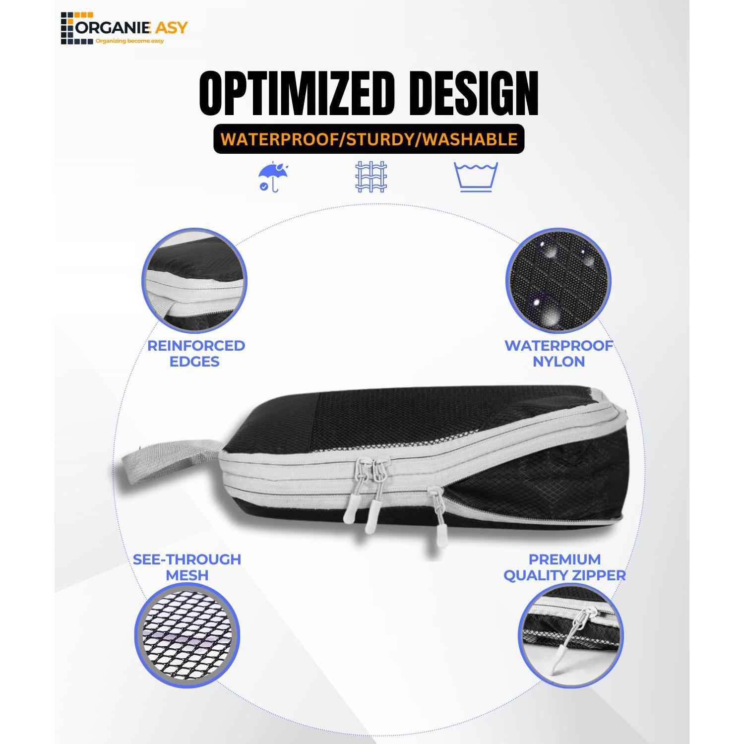 Juego de 7 Cubos de Compresión ORGANIEASY para Viaje