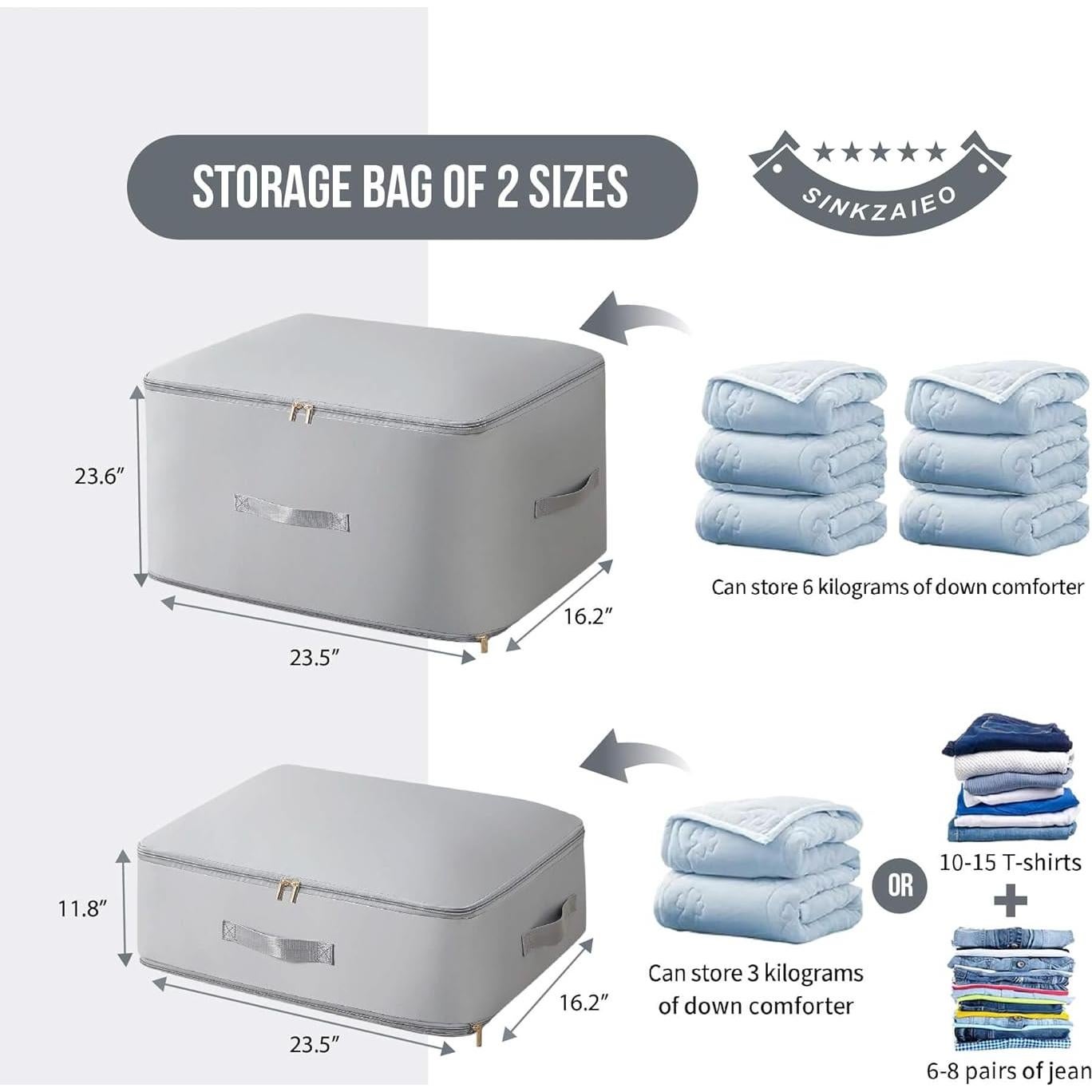 Organizador de Compresión SINKZAICO Gris 53,8x41,2 cm