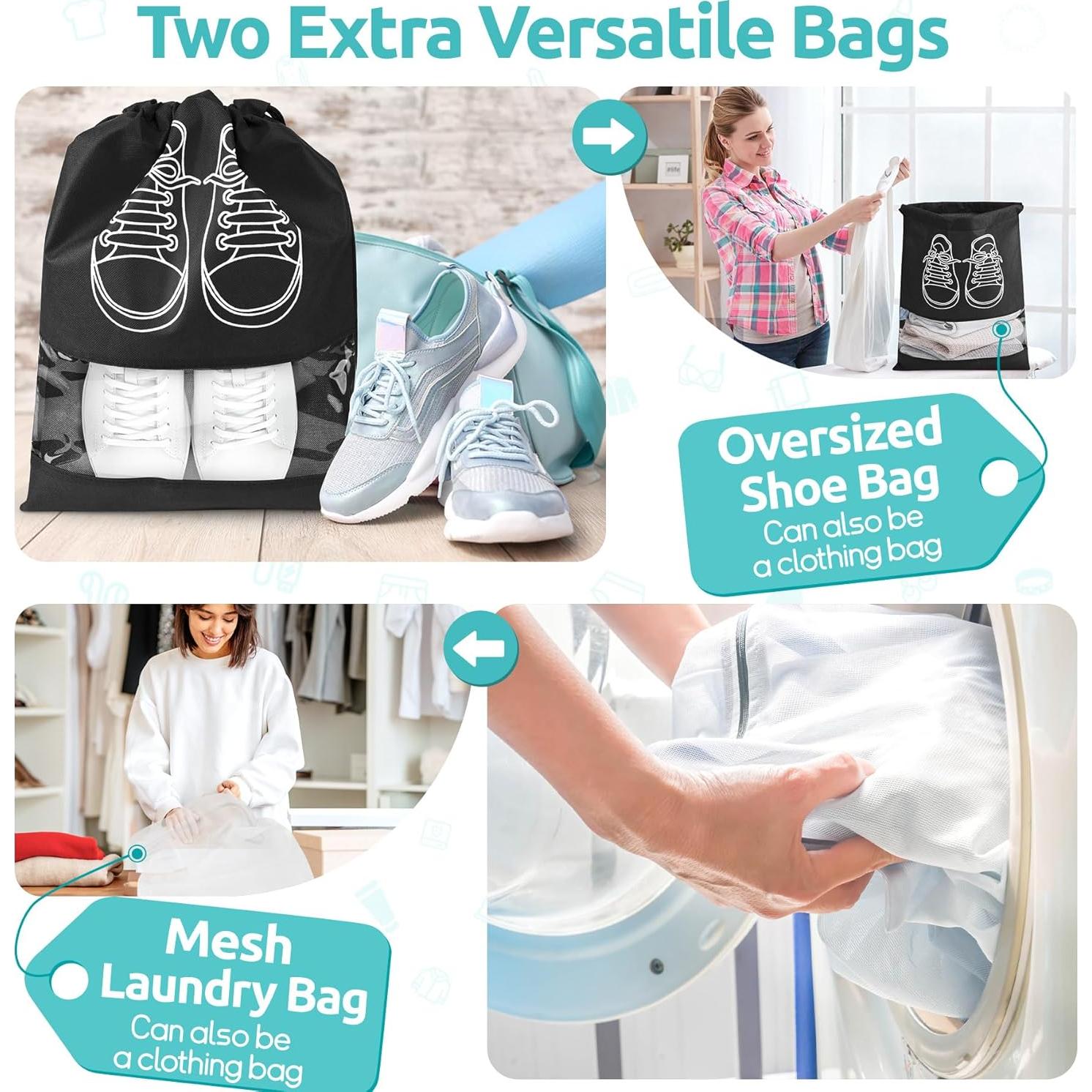 Set de 12 Cubos de Empaque WULIVA para Viaje Negro