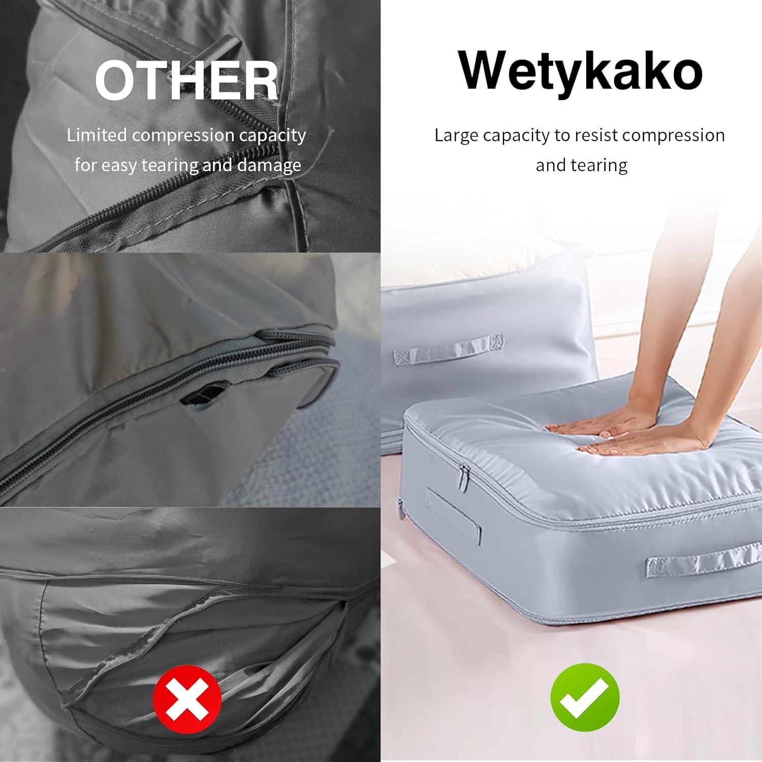 2 Pack Bolsas de Compresión Wetykako XL y L para Ropa
