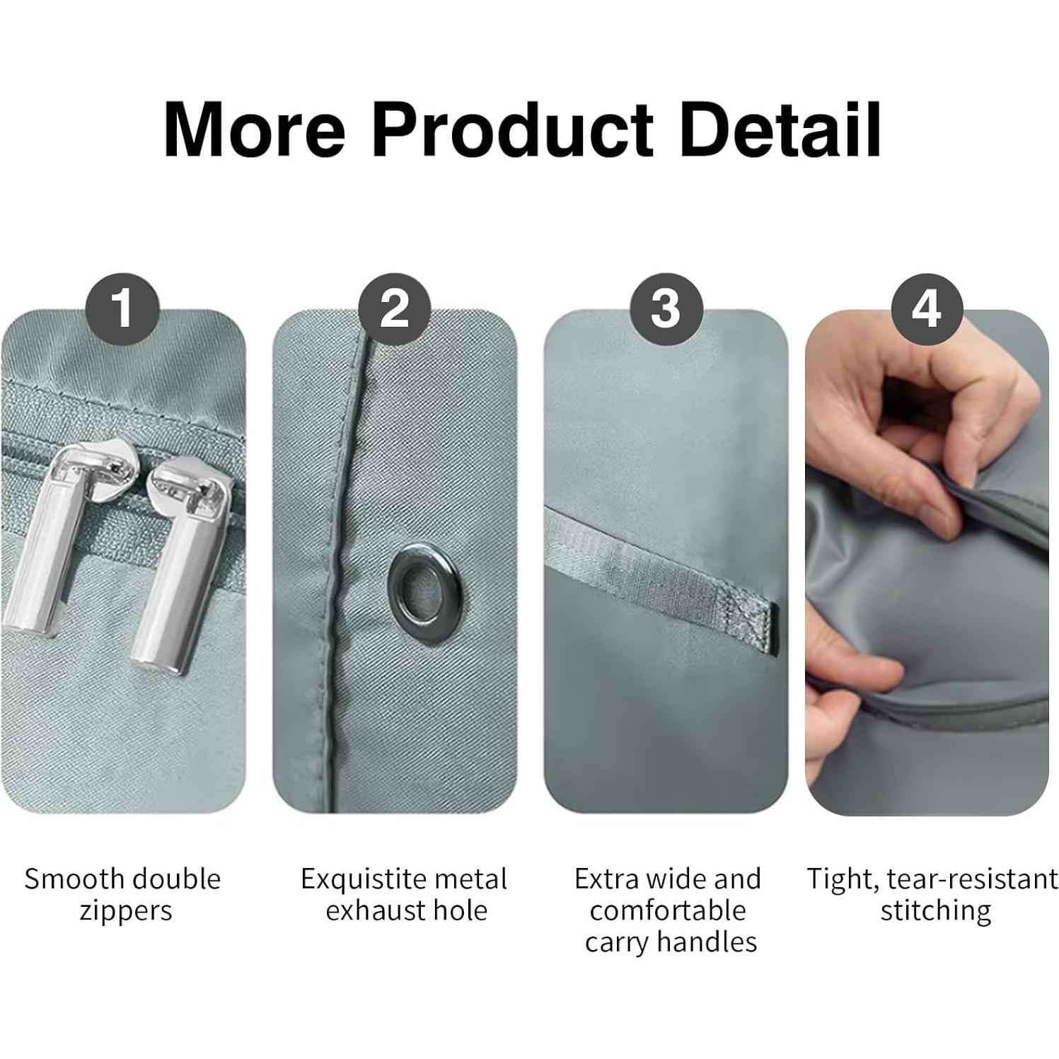 2 Pack Bolsas de Compresión Wetykako XL y L para Ropa