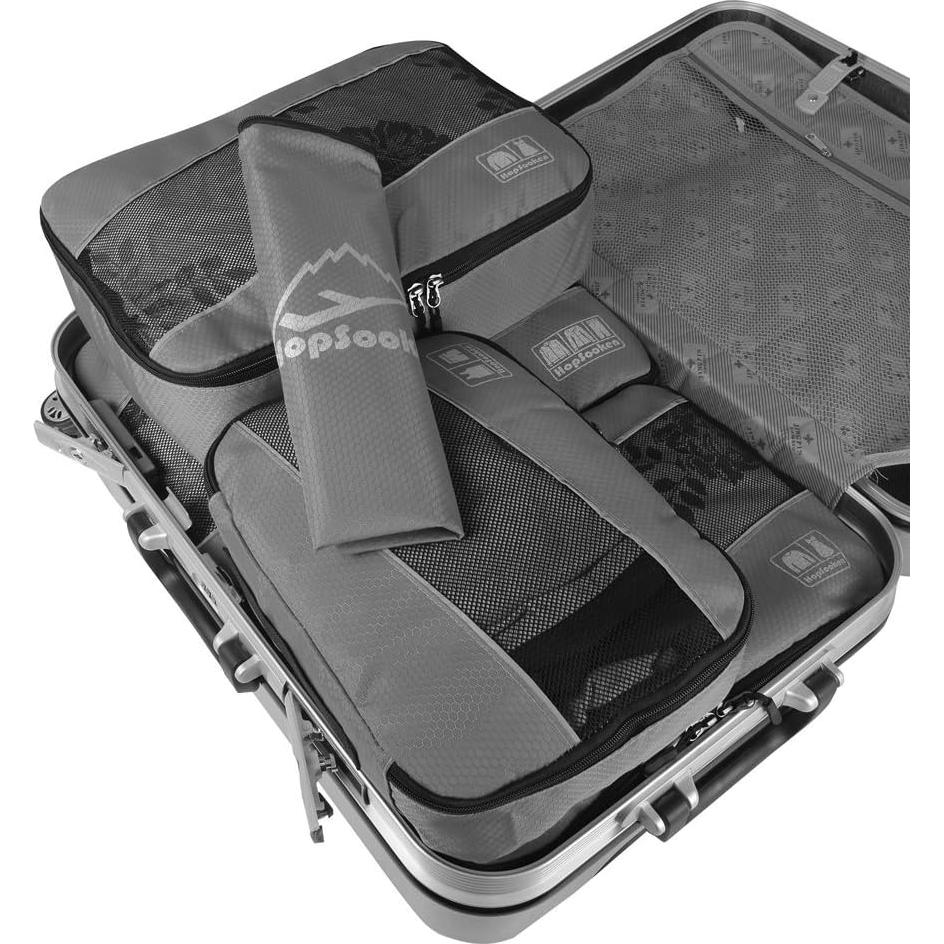 Set de 5 Cubos de Empaque para Viaje Organizador Gris