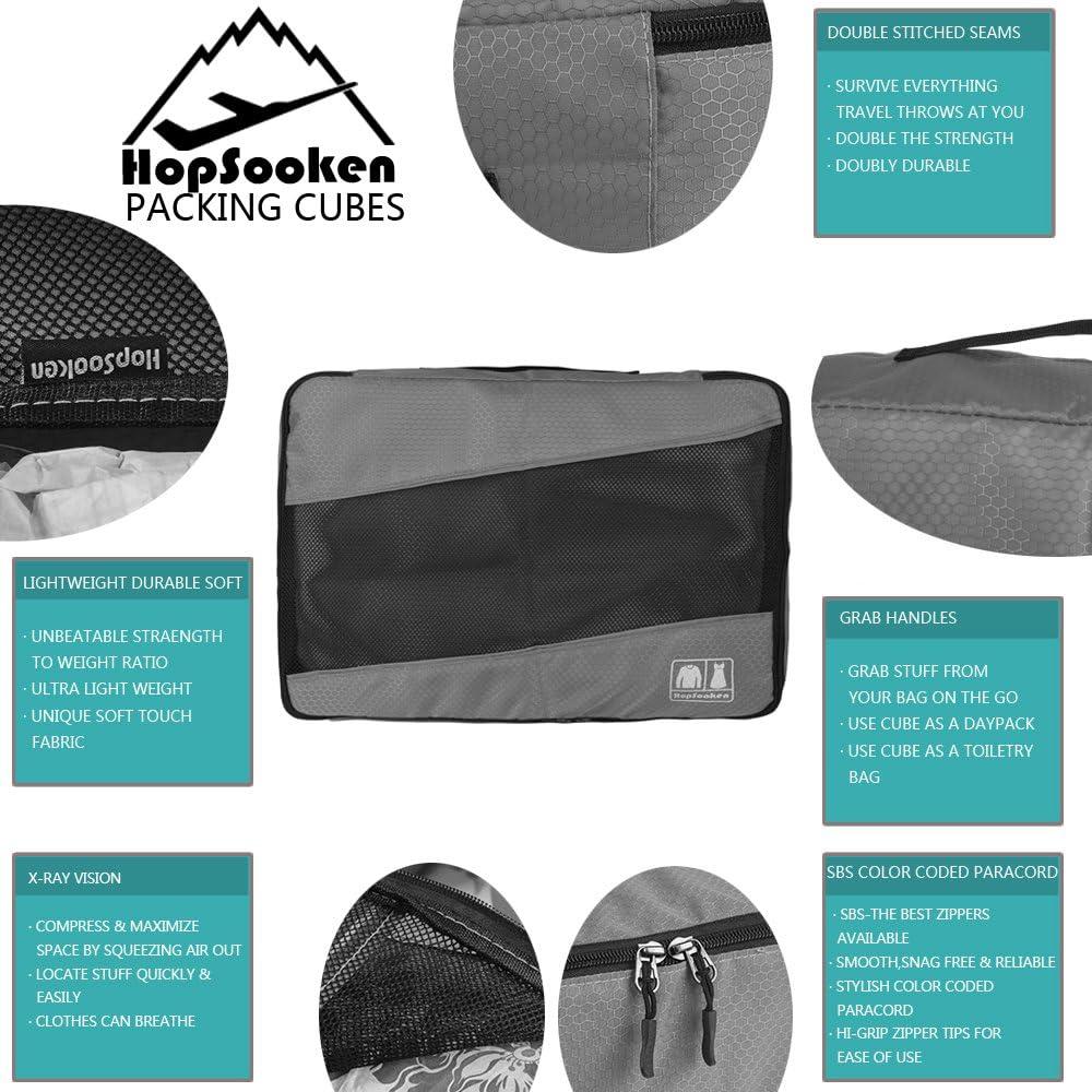 Set de 5 Cubos de Empaque para Viaje Organizador Gris