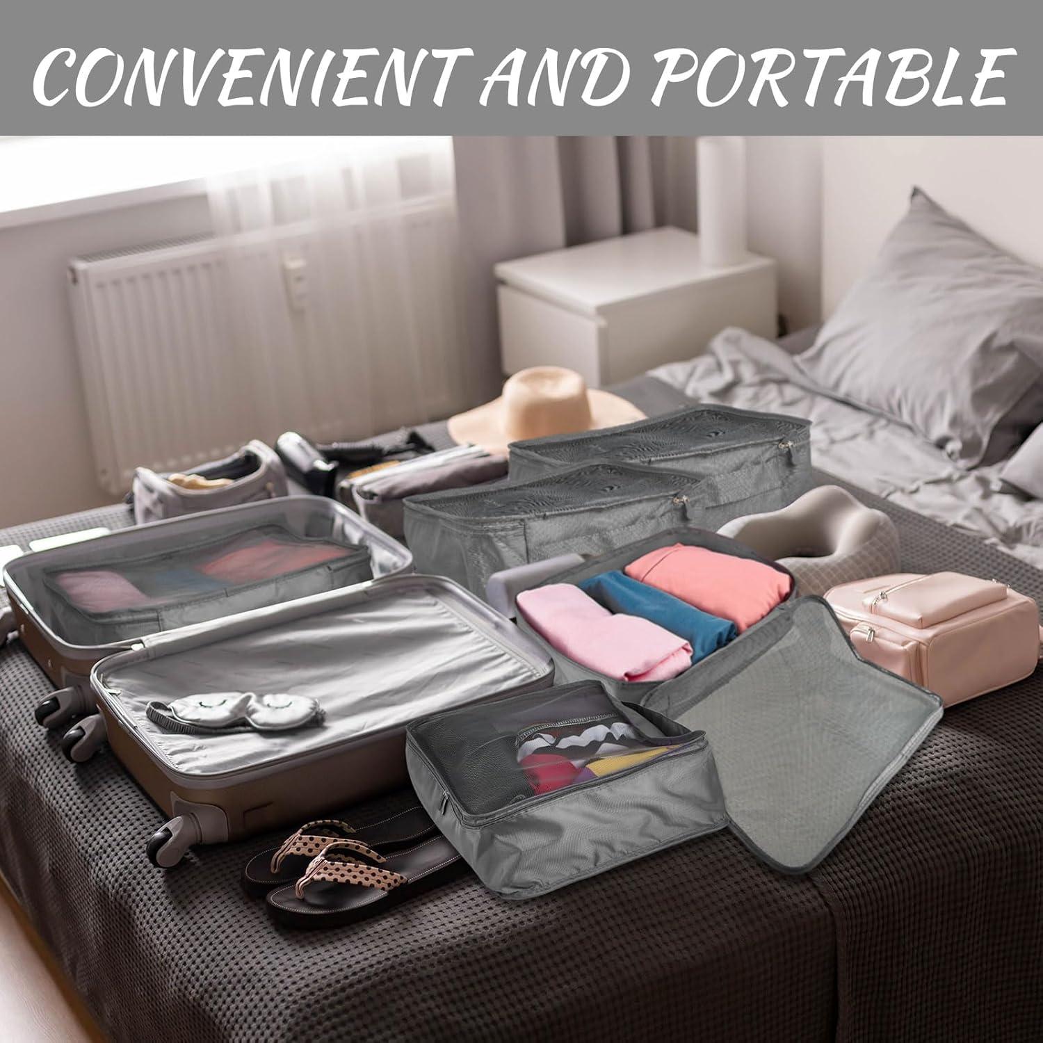 Silkfly 8 Pcs Cubos de Empaque XL para Viaje 45x33 cm Gris