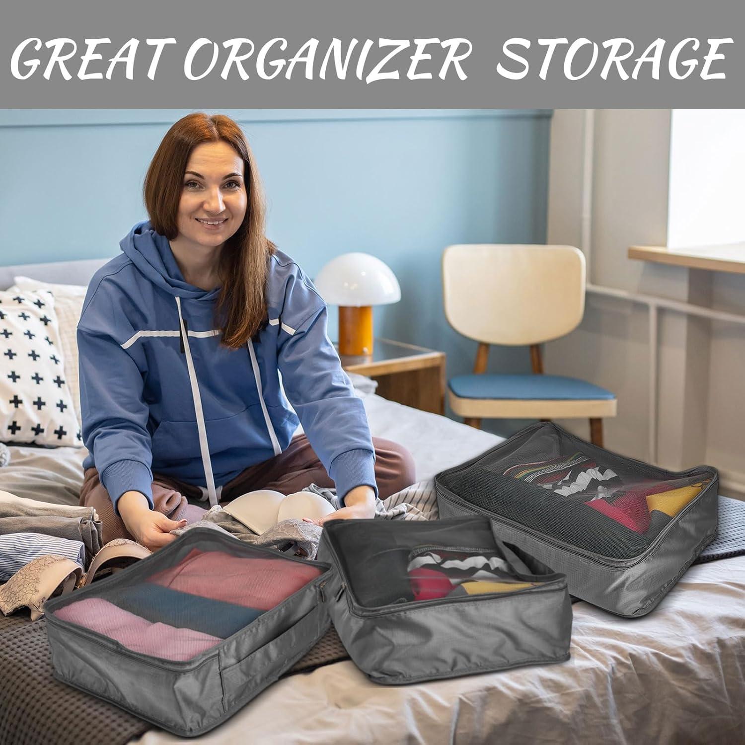 Silkfly 8 Pcs Cubos de Empaque XL para Viaje 45x33 cm Gris