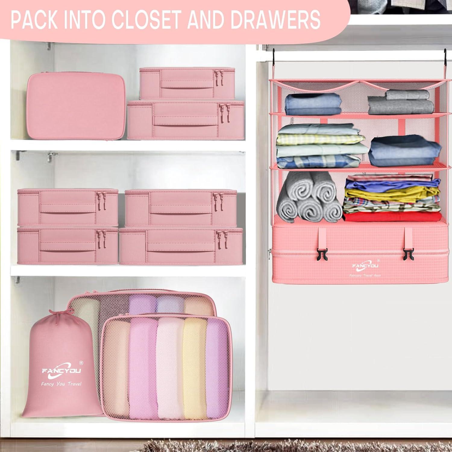 Cubos de Empaque Colgantes Fancyou XL Rosa 43x30x61 cm