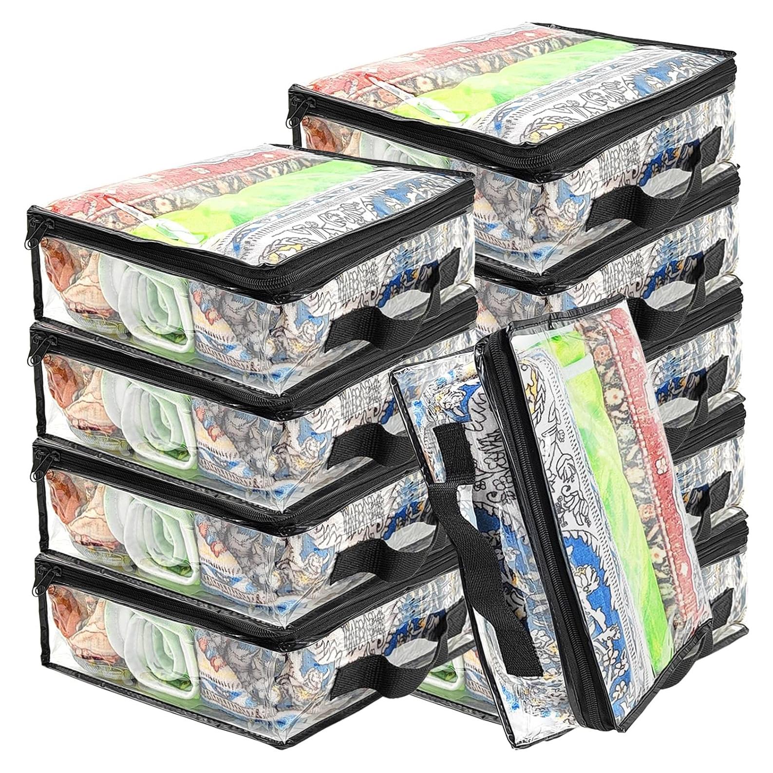 10 Bolsas de Almacenamiento Transparentes Hlimior 40x30 cm