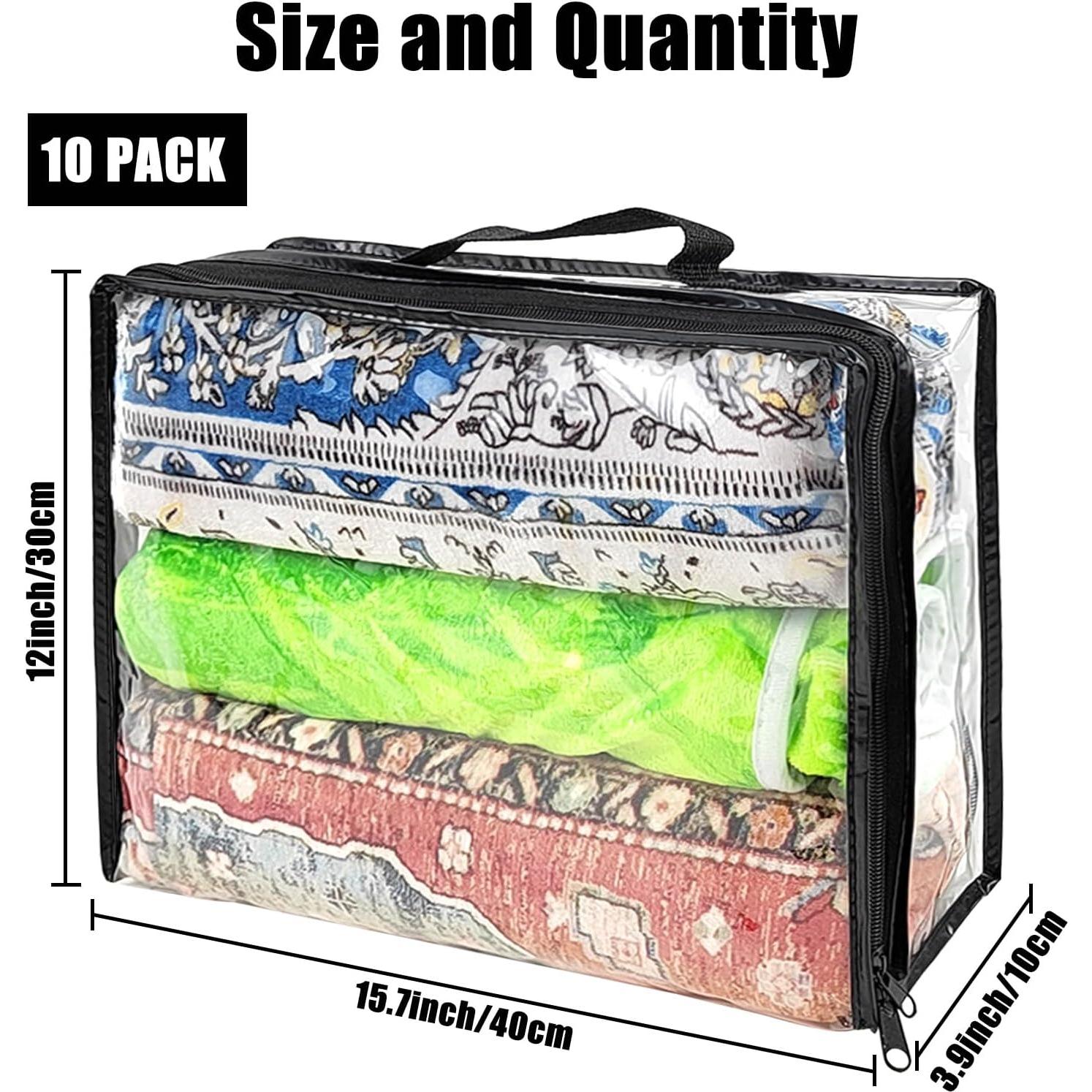 10 Bolsas de Almacenamiento Transparentes Hlimior 40x30 cm