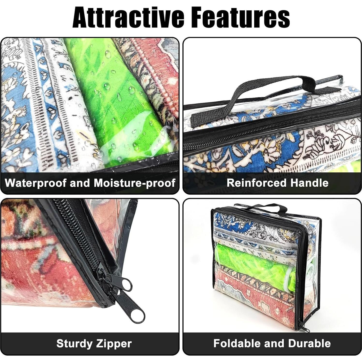 10 Bolsas de Almacenamiento Transparentes Hlimior 40x30 cm