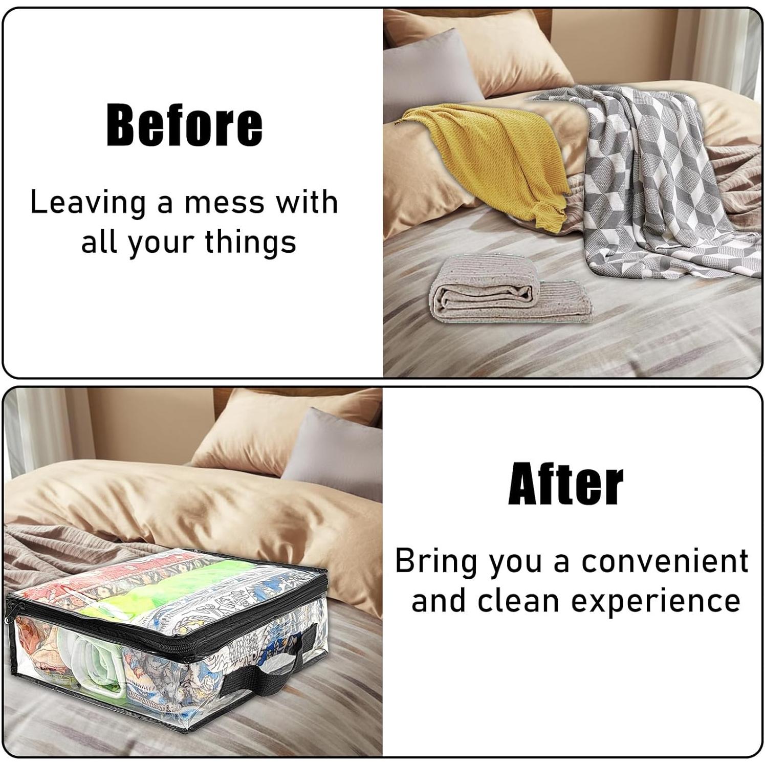 10 Bolsas de Almacenamiento Transparentes Hlimior 40x30 cm