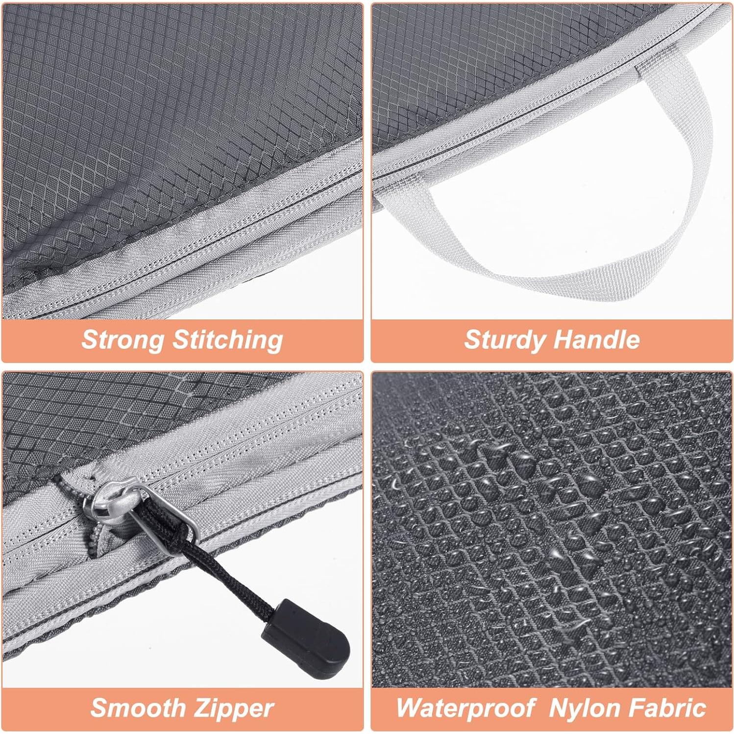 Cubo de Compresión PATIKIL 4 Set Nylon Impermeable Gris