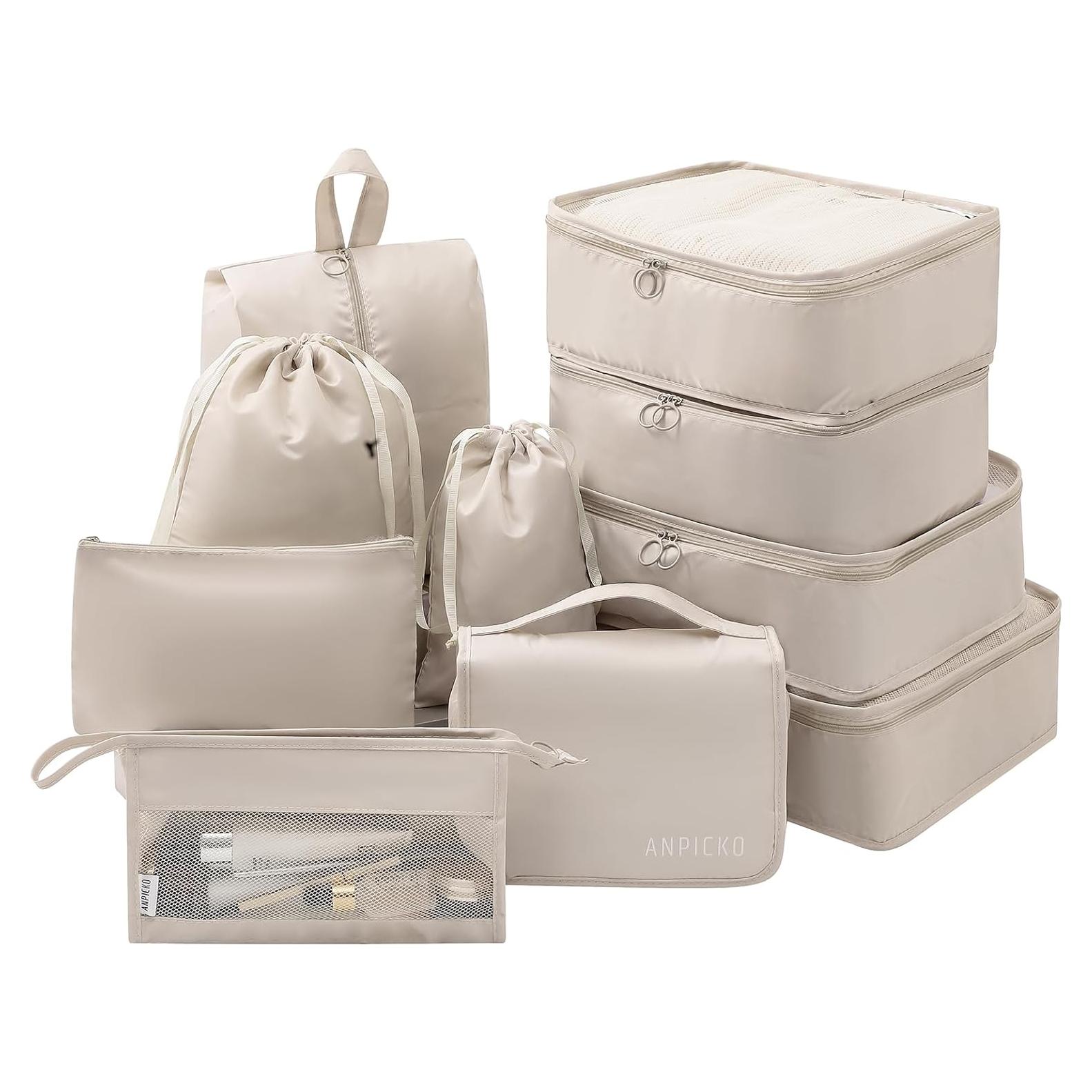 Organizador de Equipaje ANPICKO 10 Piezas Beige Poliester