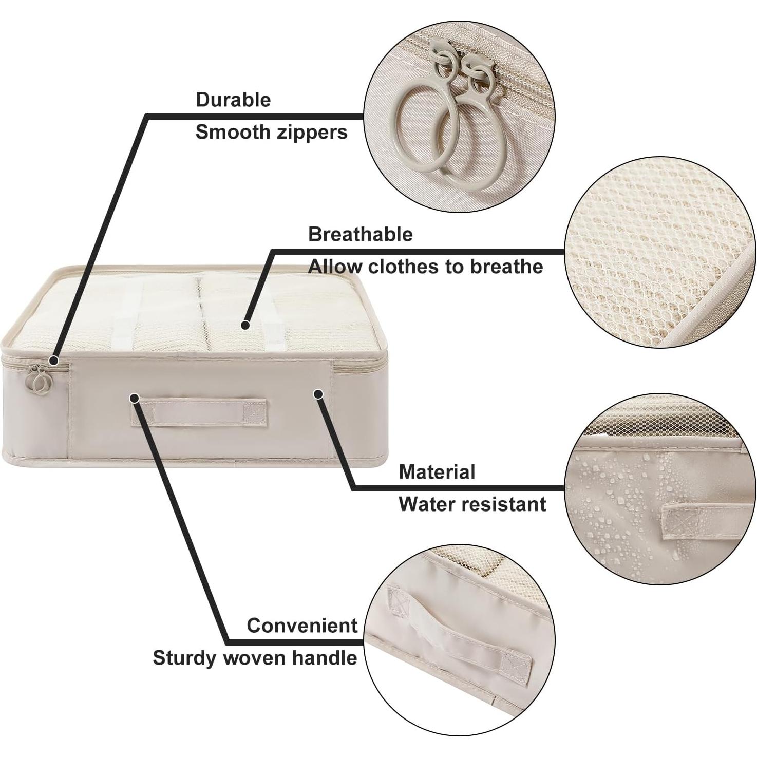 Organizador de Equipaje ANPICKO 10 Piezas Beige Poliester