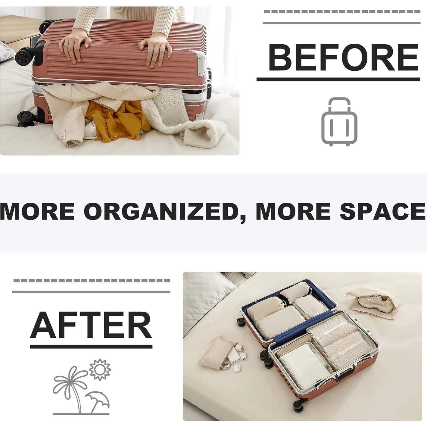 Organizador de Equipaje ANPICKO 10 Piezas Beige Poliester